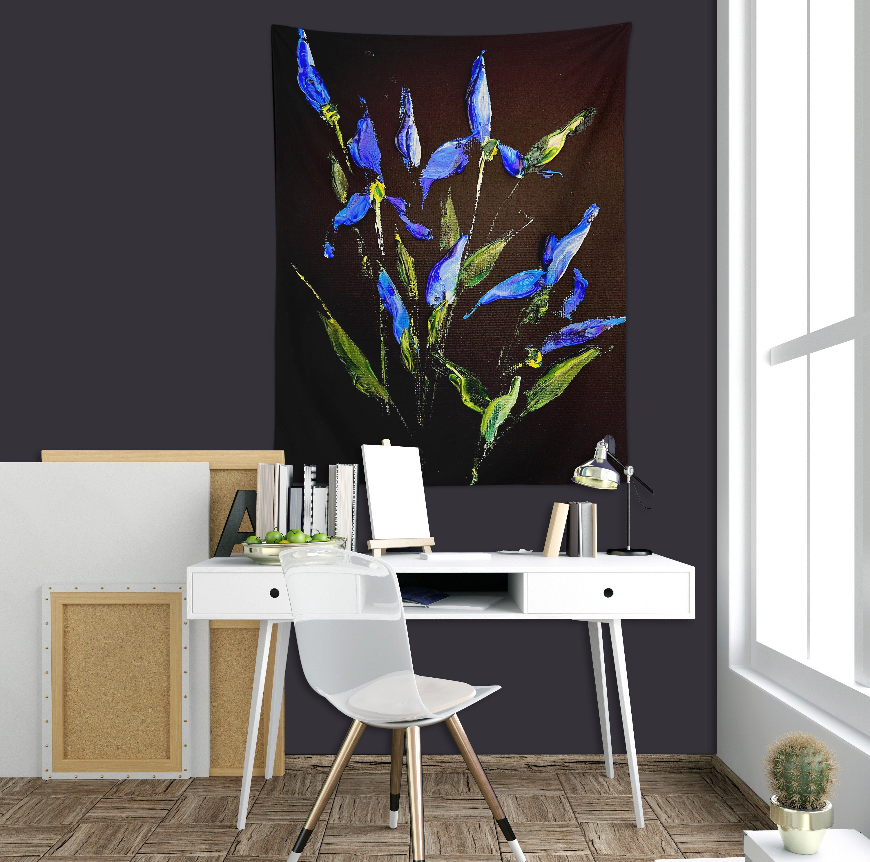 3D Blue Flower 3768 Skromova Marina Tapestry Hanging Cloth Hang