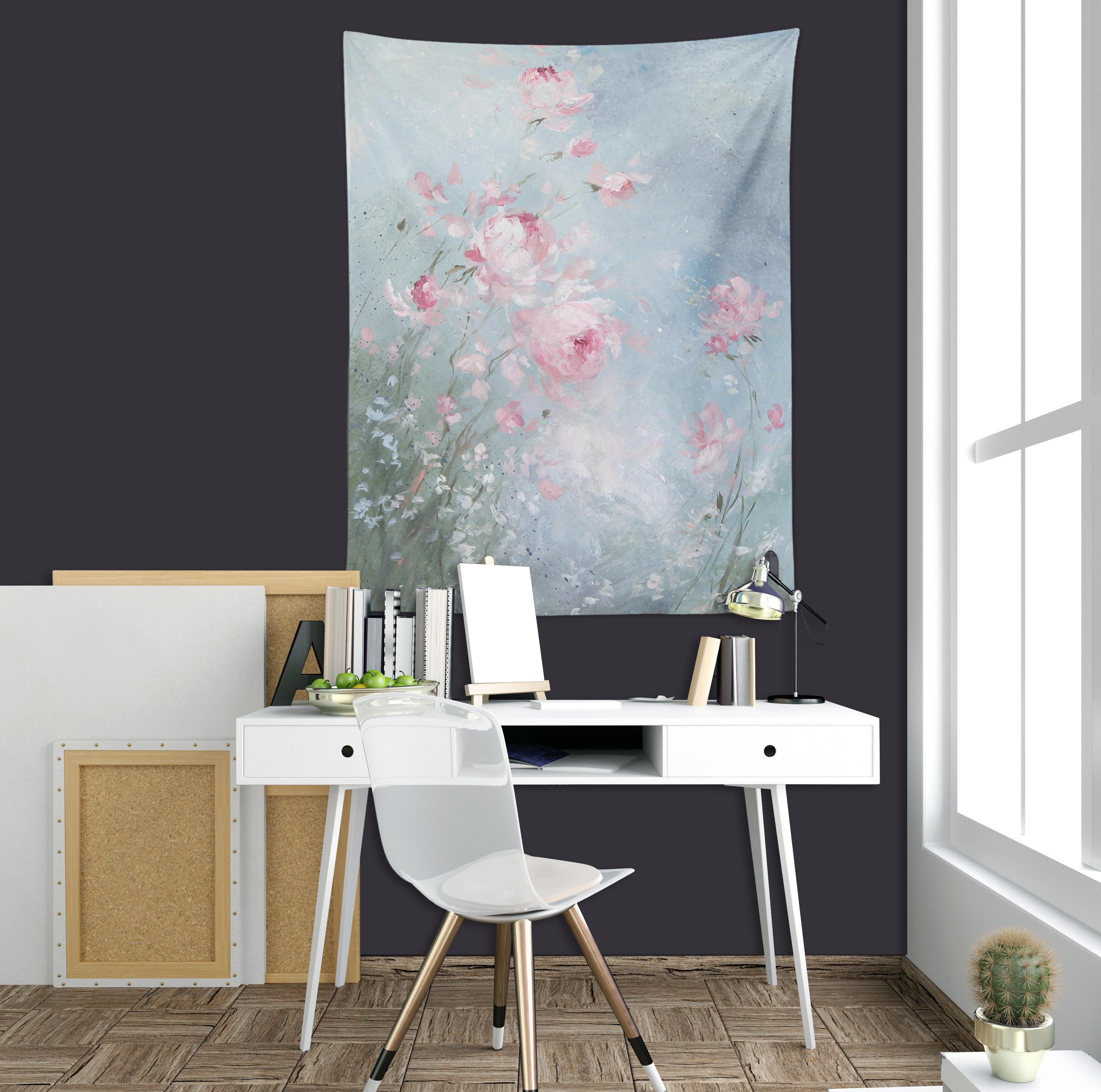 3D Pink Rose Flower Petals 11206 Debi Coules Tapestry Hanging Cloth Hang
