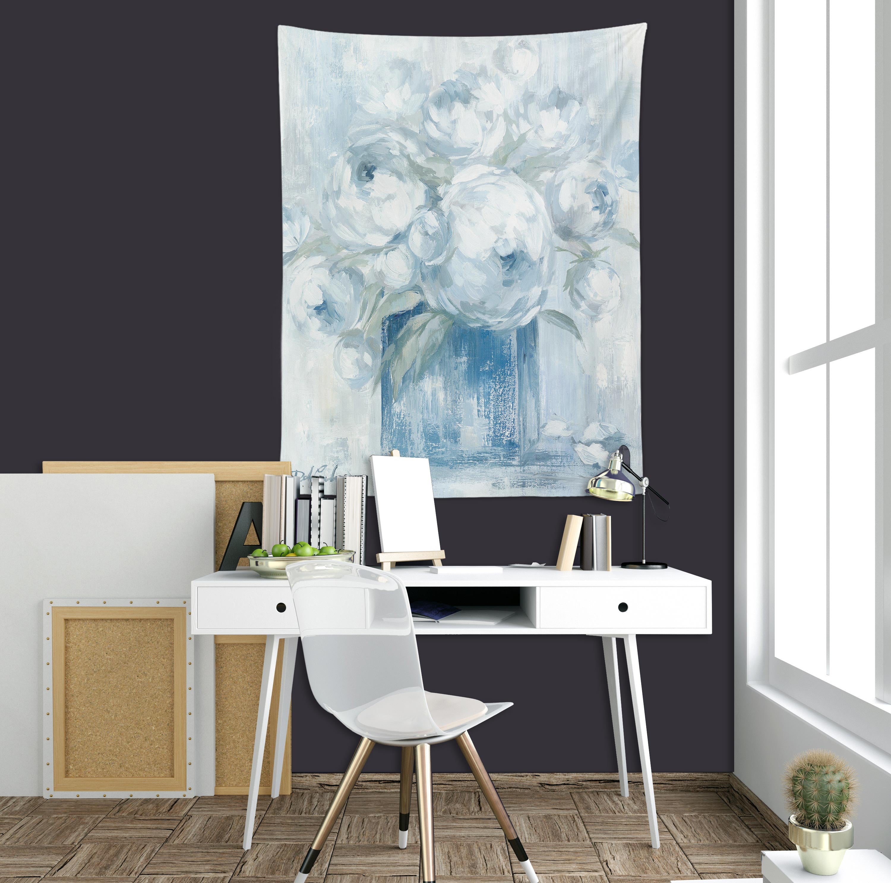 3D Flower Vase White 11228 Debi Coules Tapestry Hanging Cloth Hang