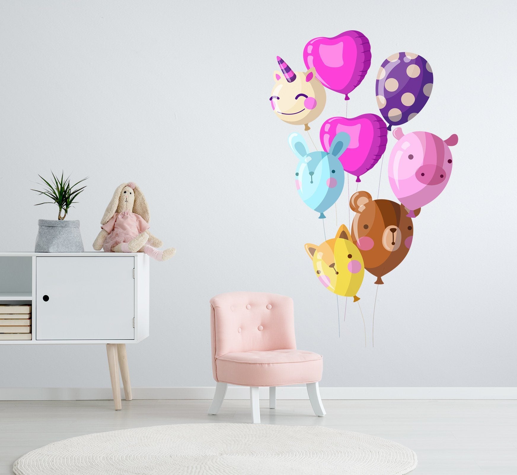 3D Animal Balloon 117 Wall Stickers Wallpaper AJ Wallpaper 