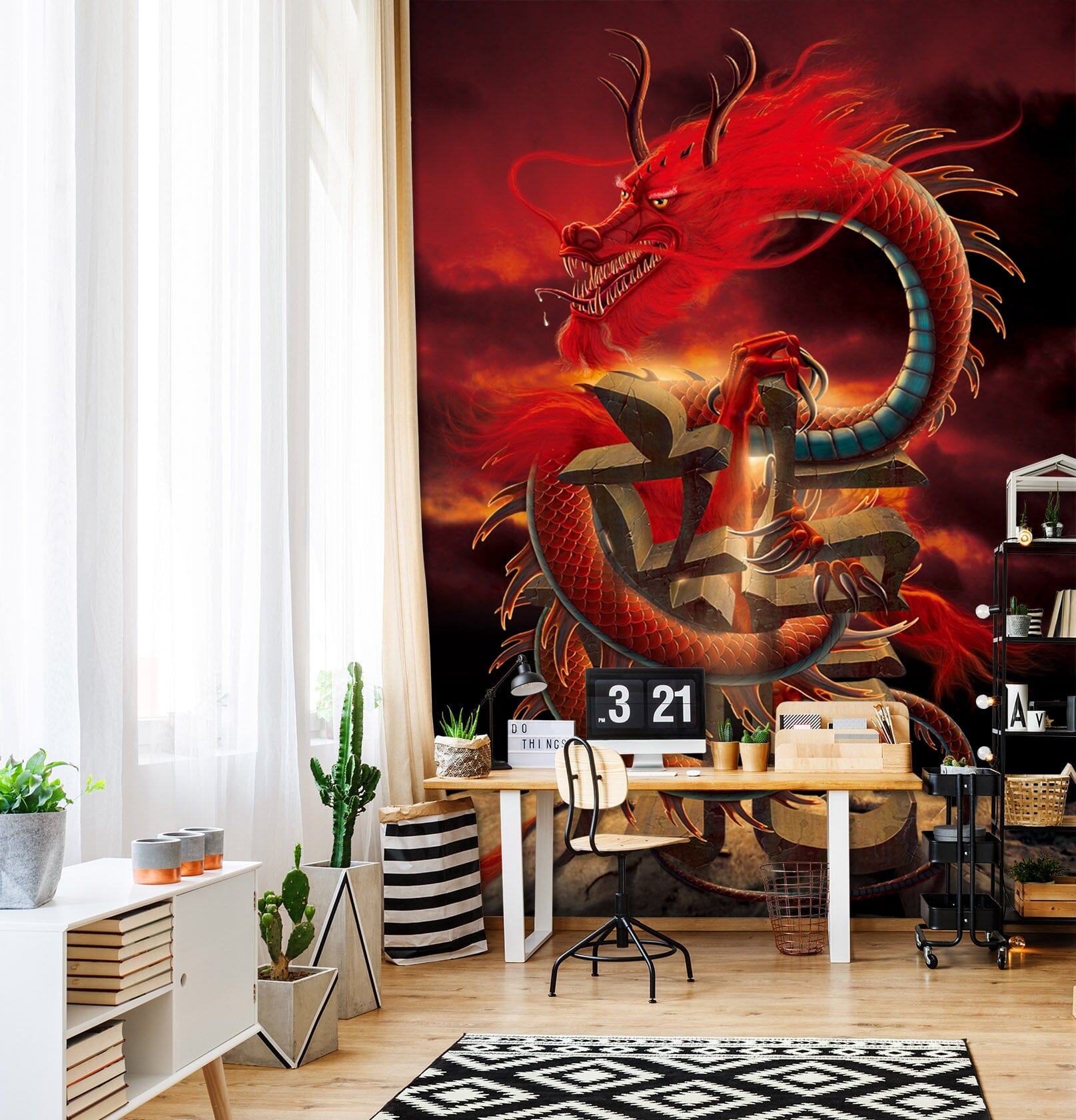 3D Red Dragon 1421 Wall Murals Exclusive Designer Vincent Wallpaper AJ Wallpaper 2 