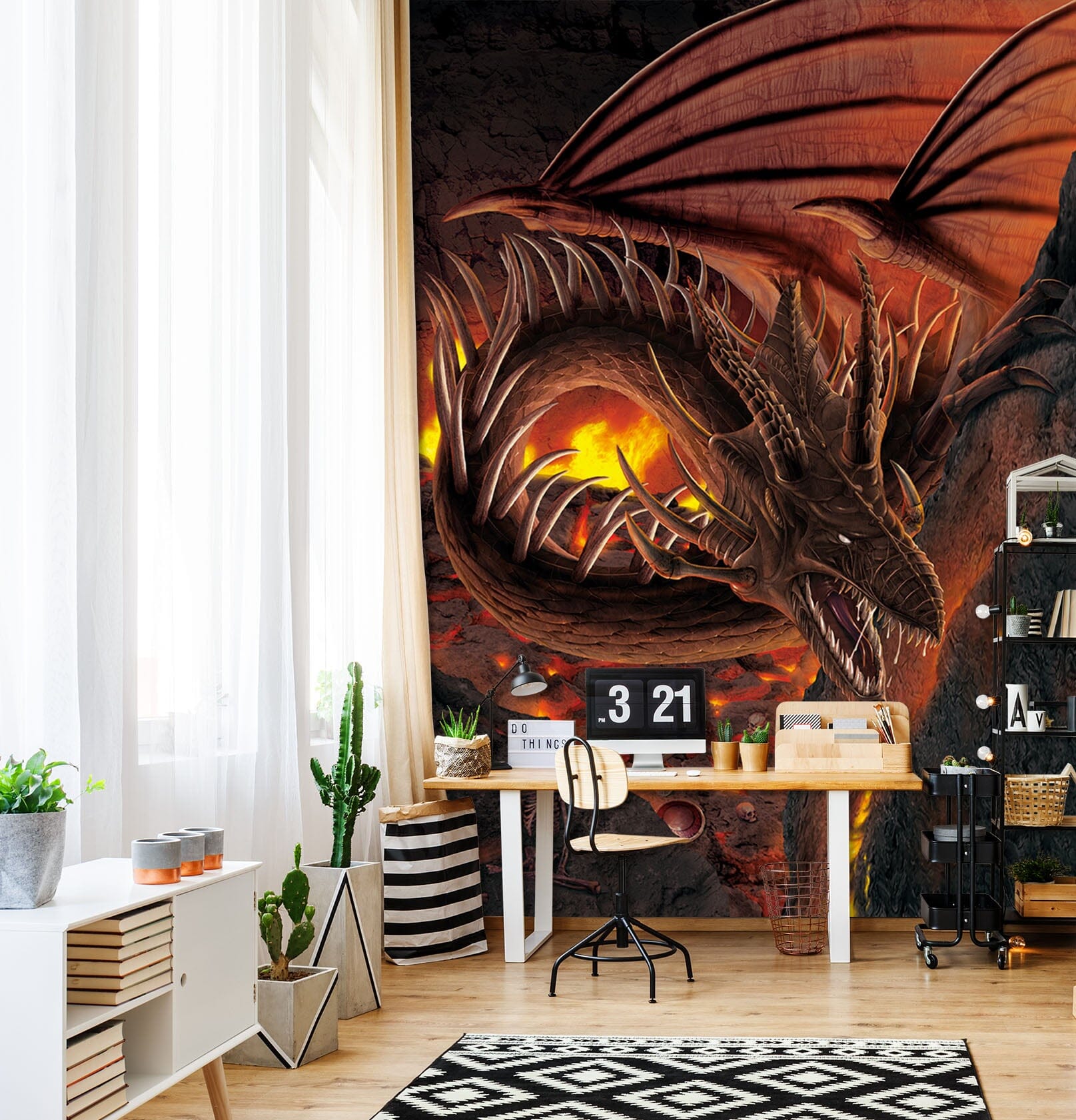 3D HellFire Dragon 1520 Wall Murals Exclusive Designer Vincent Wallpaper AJ Wallpaper 2 