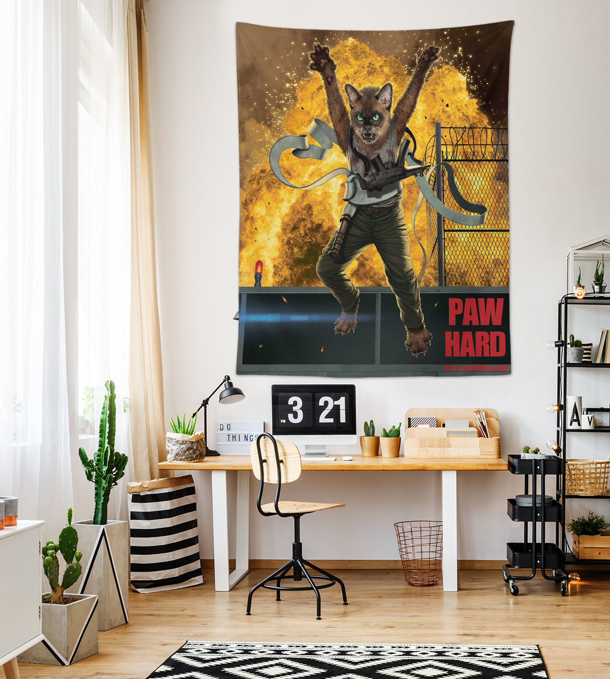 3D Cat Fire 11721 Vincent Tapestry Hanging Cloth Hang