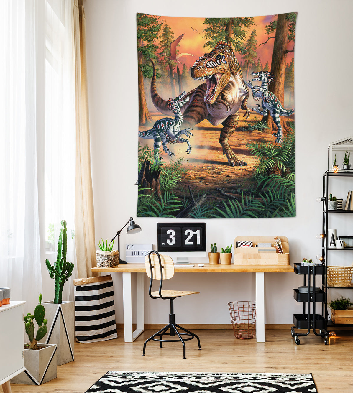 3D Dinosaur Trees 111146 Jerry LoFaro Tapestry Hanging Cloth Hang