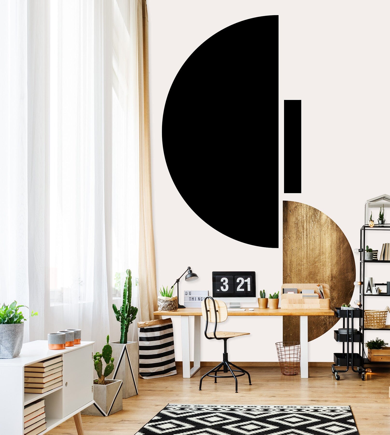 3D Black Semicircle 1510 Boris Draschoff Wall Mural Wall Murals Wallpaper AJ Wallpaper 2 