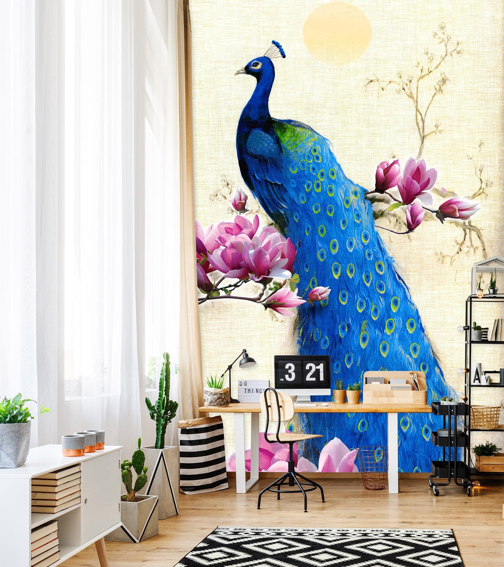 3D Flower Peacock 1842 Wall Murals Wallpaper AJ Wallpaper 2 