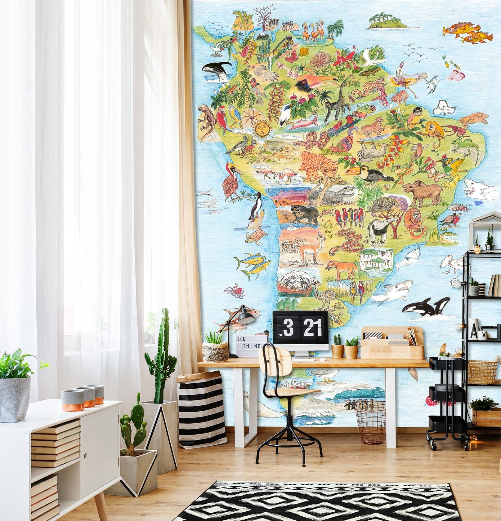 3D Animal Map 1418 Michael Sewell Wall Mural Wall Murals Wallpaper AJ Wallpaper 2 