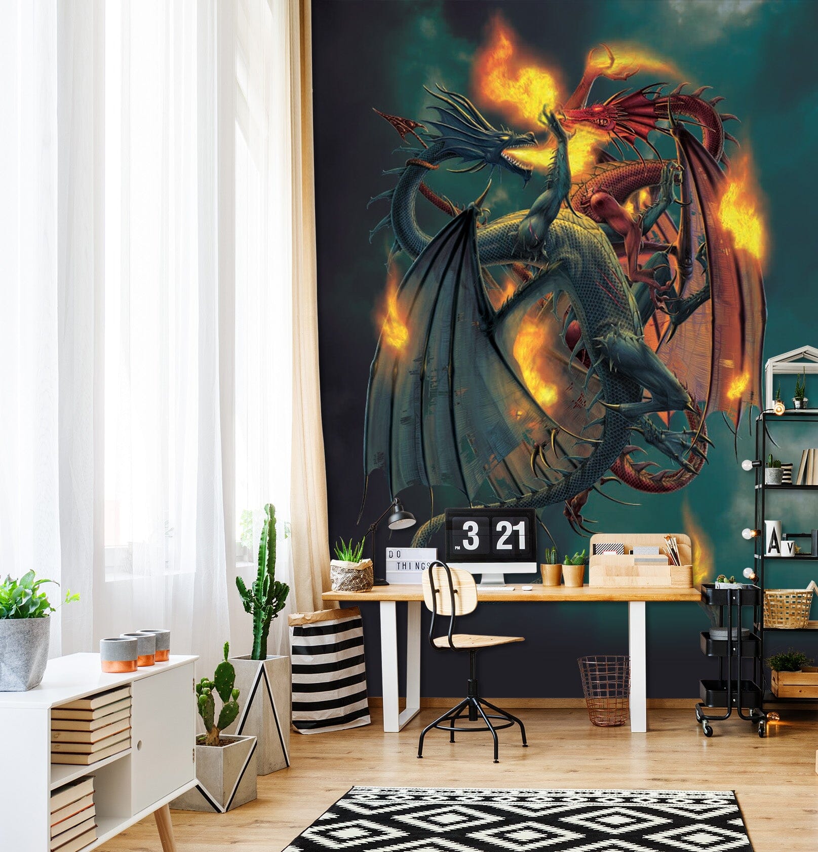3D Fire Dragon 1422 Wall Murals Exclusive Designer Vincent Wallpaper AJ Wallpaper 2 