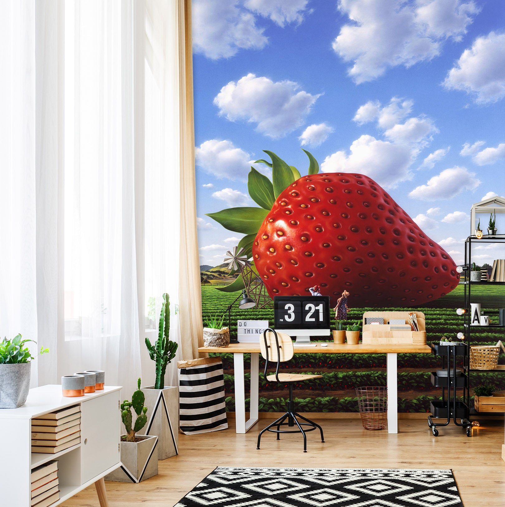 3D Giant Strawberry 85039 Jerry LoFaro Wall Mural Wall Murals