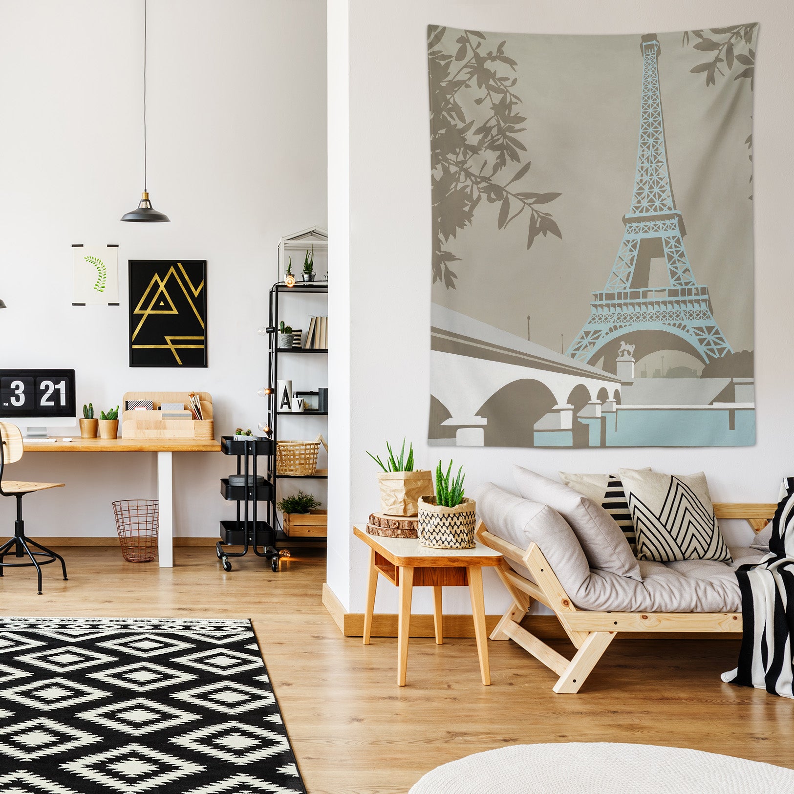 3D Eiffel Tower 5356 Steve Read Tapestry Hanging Cloth Hang