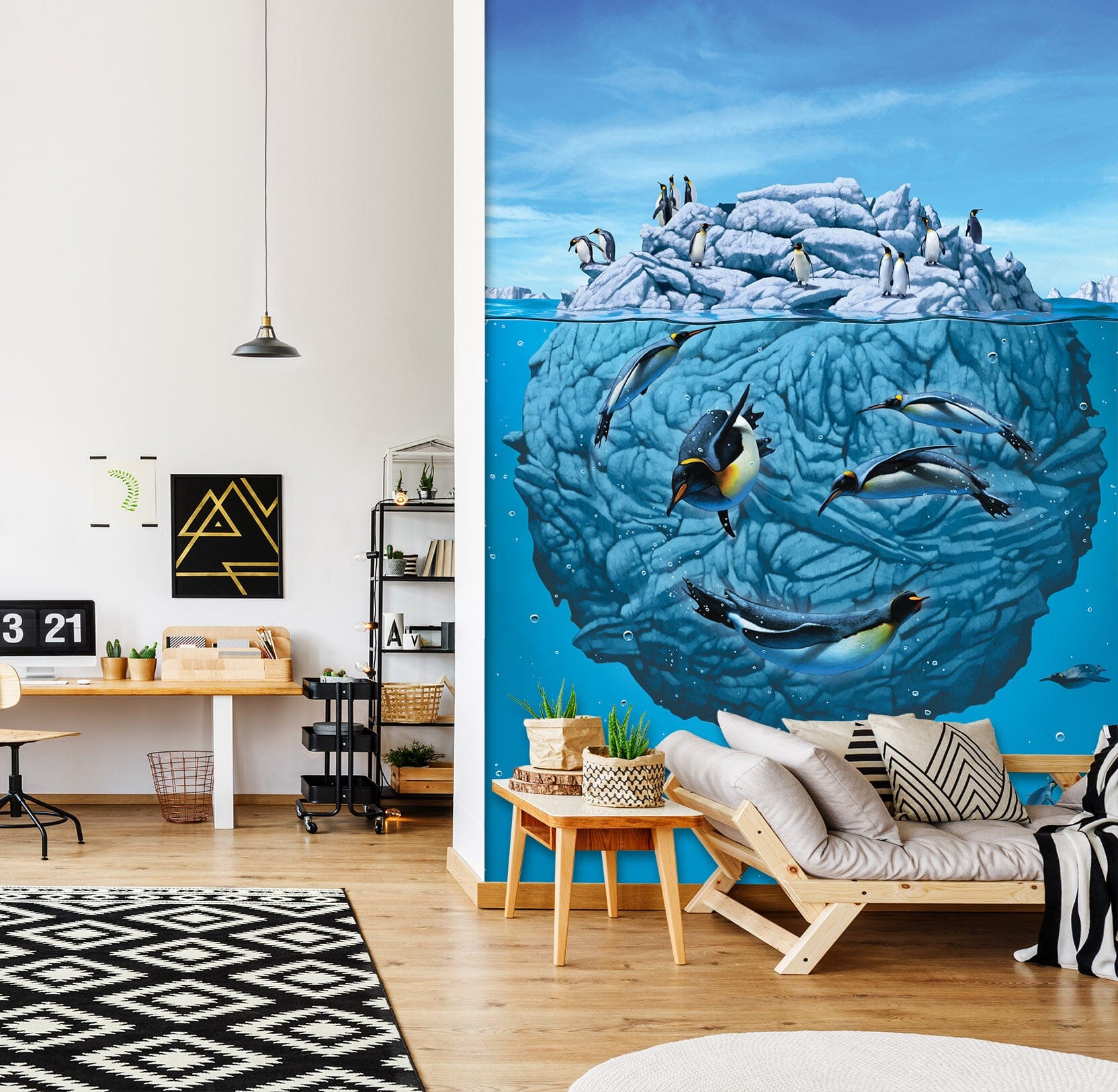3D Penguin Wink Def 1537 Wall Murals Exclusive Designer Vincent Wallpaper AJ Wallpaper 2 