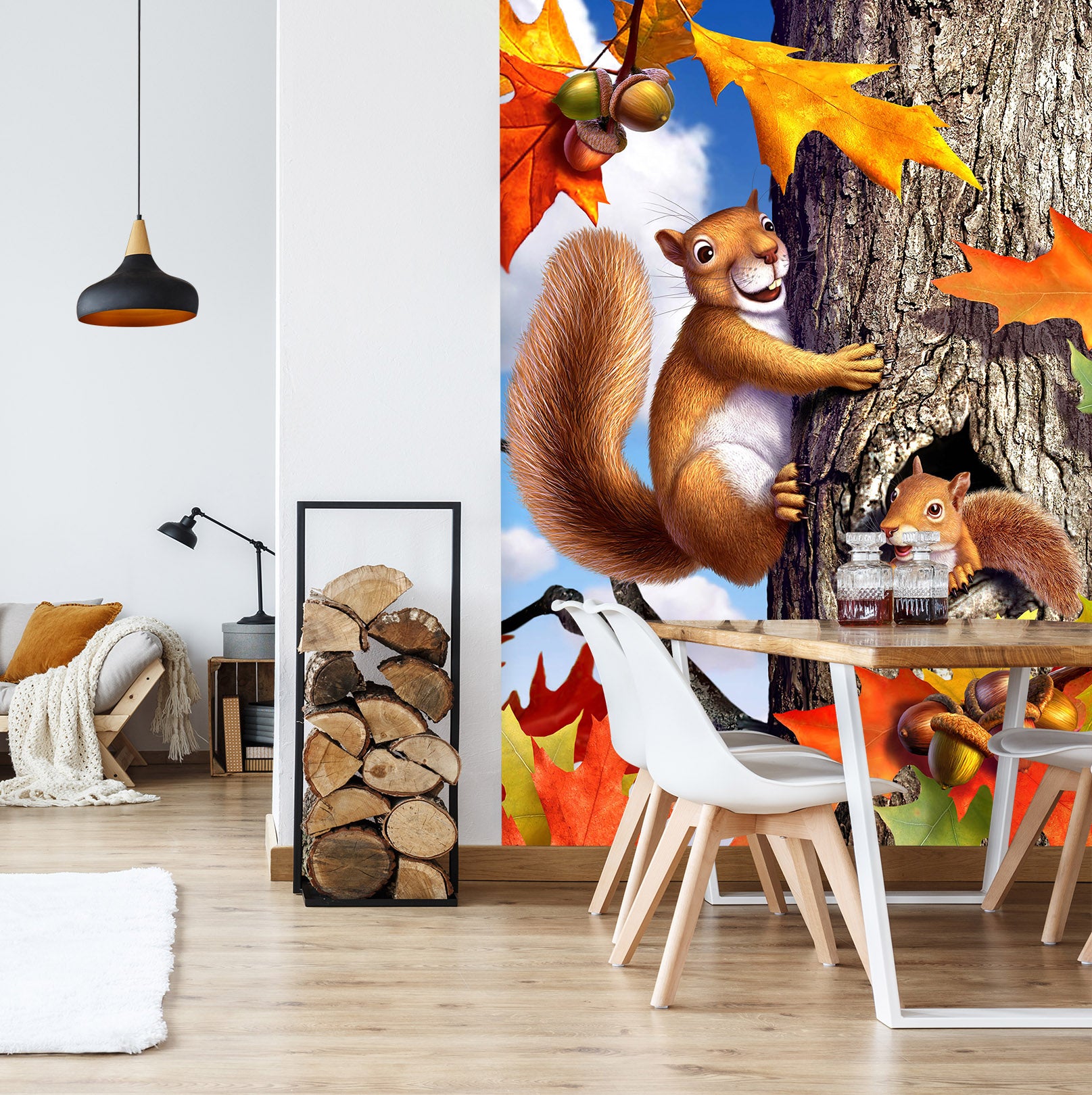 3D Squirrels 85034 Jerry LoFaro Wall Mural Wall Murals