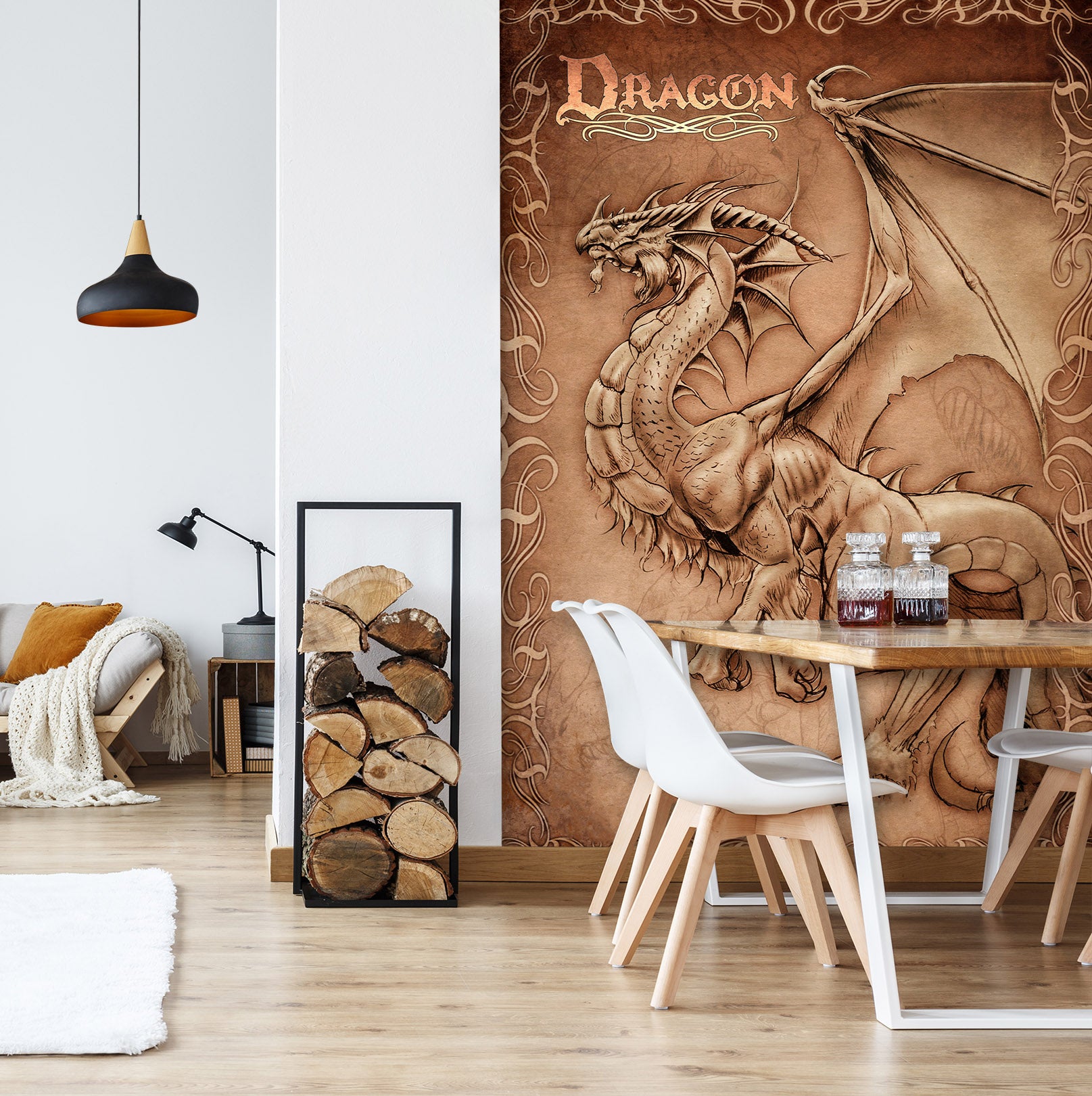 3D Dragon Painting 5034 Tom Wood Wall Mural Wall Murals