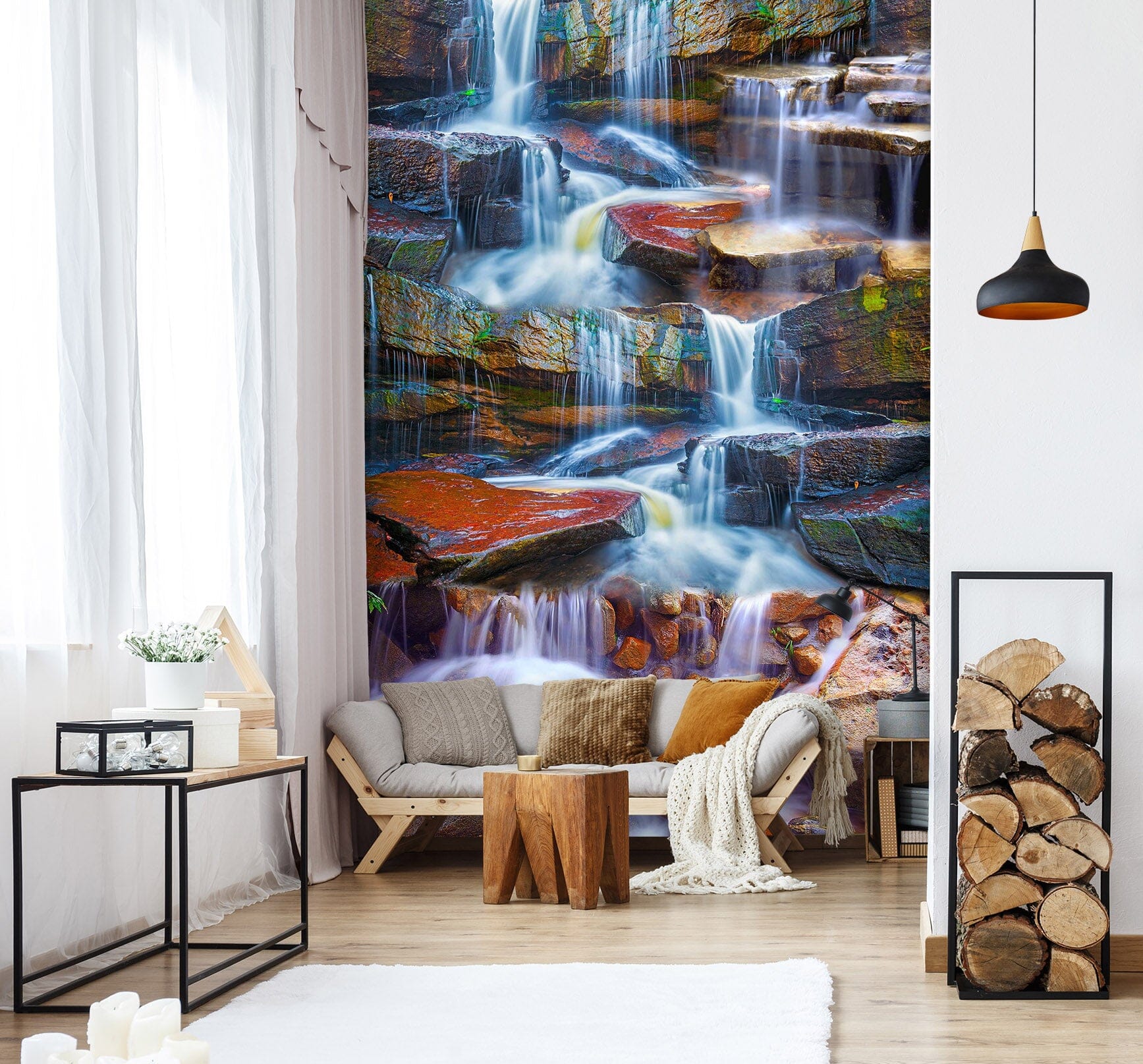 3D Forest Waterfall 1540 Wall Murals Wallpaper AJ Wallpaper 2 