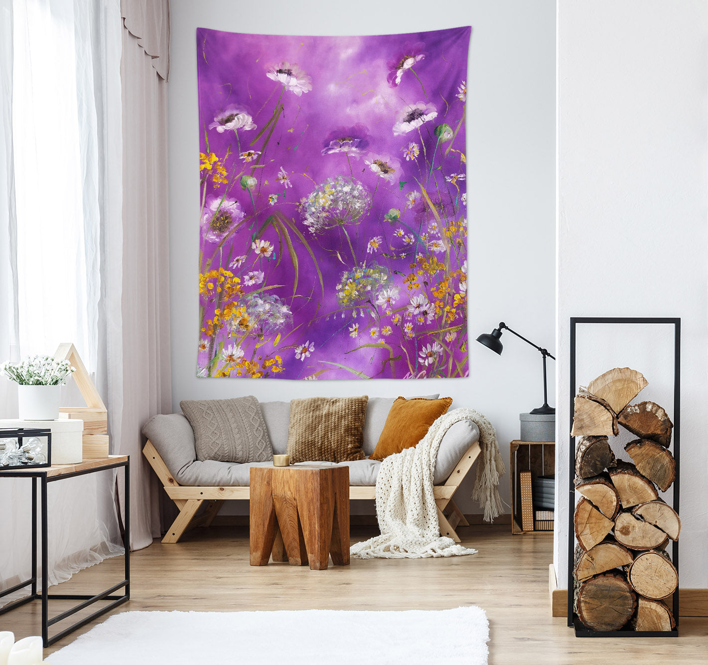 3D Purple Flower 3557 Skromova Marina Tapestry Hanging Cloth Hang