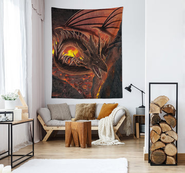 3D Flame Dragon 11709 Vincent Tapestry Hanging Cloth Hang