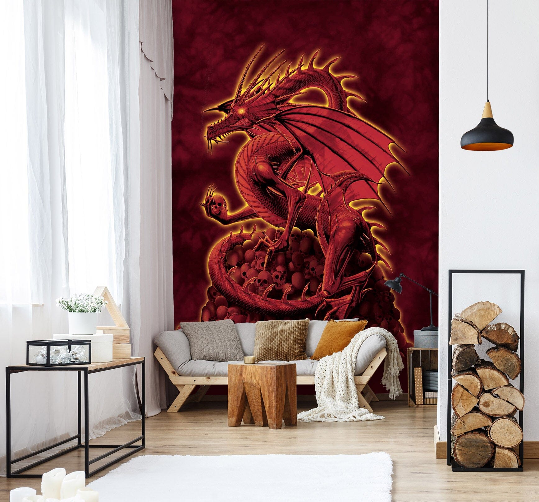 3D Red Dragon 1405 Wall Murals Exclusive Designer Vincent Wallpaper AJ Wallpaper 2 