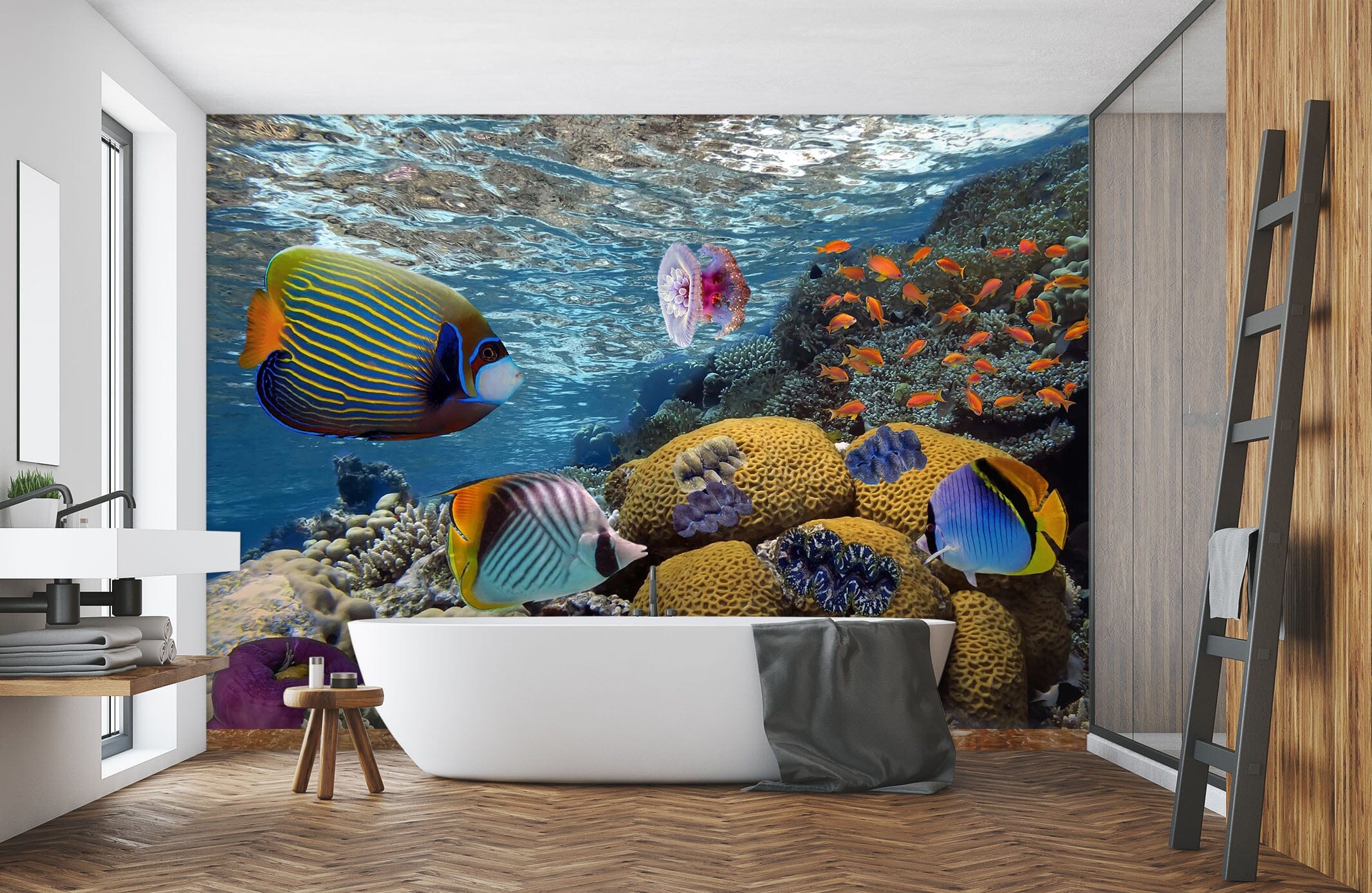 3D Submarine Fish 083 Wall Murals Wallpaper AJ Wallpaper 2 