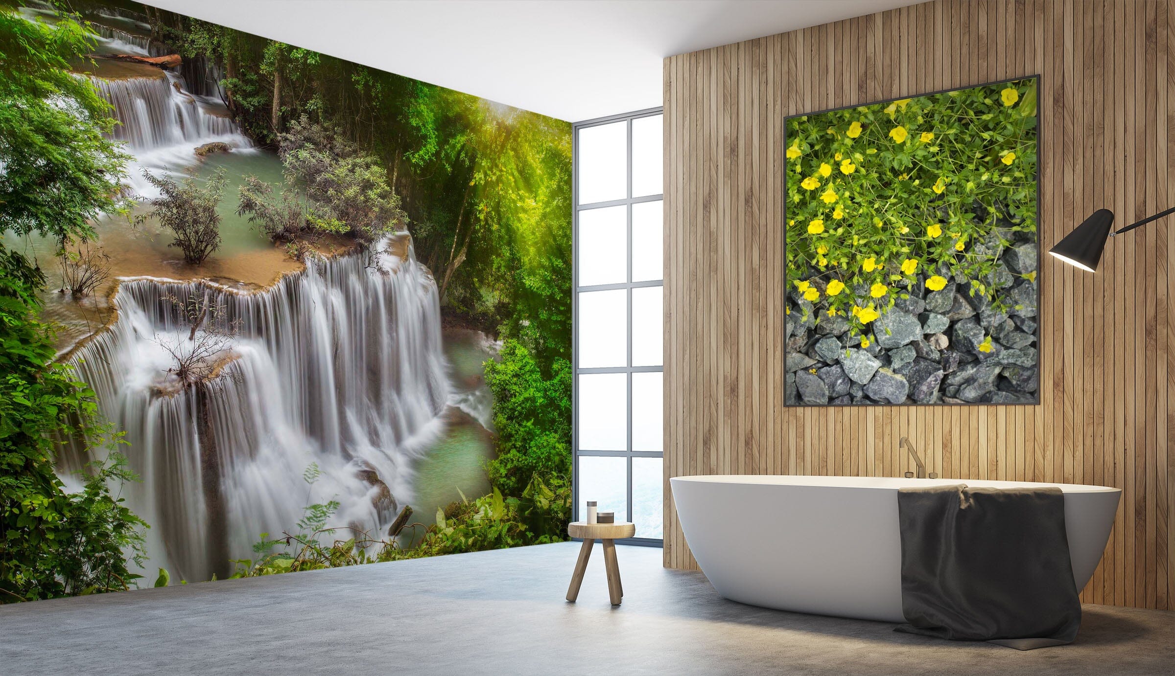 3D Waterfall Landscape 097 Wall Murals Wallpaper AJ Wallpaper 2 