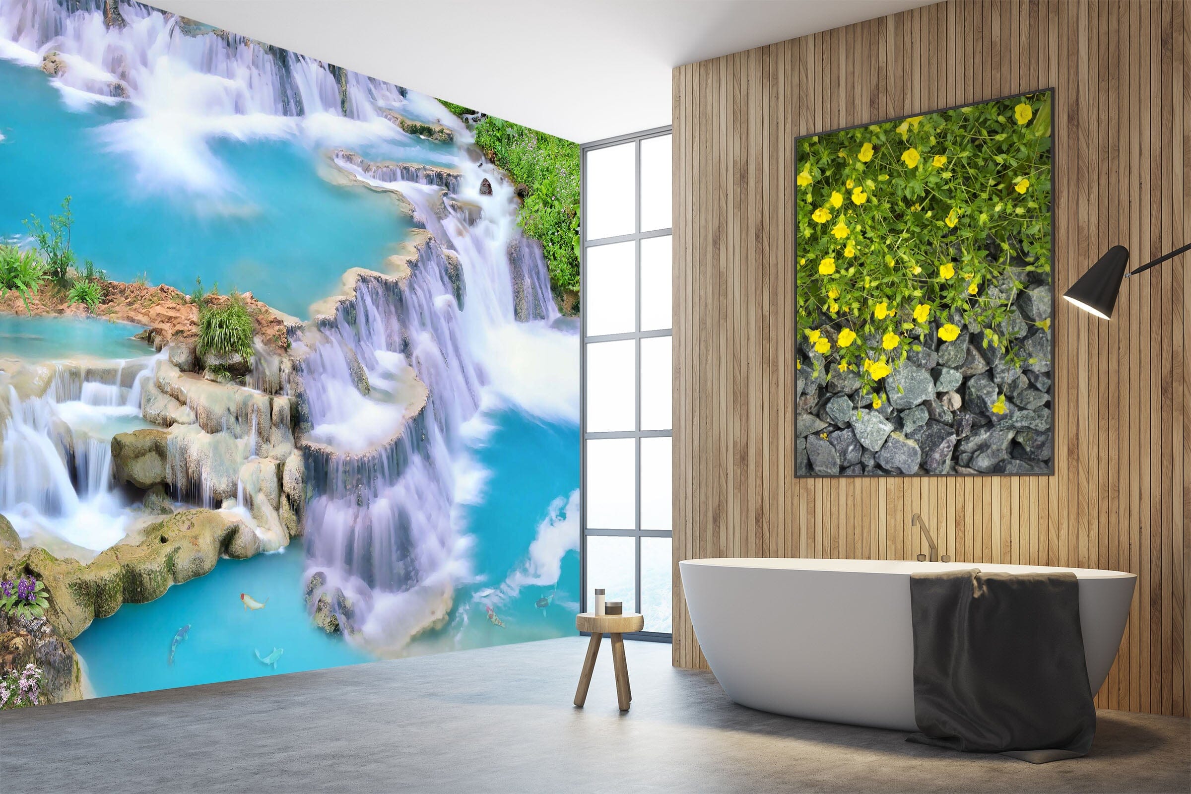 3D Canyon Waterfall 1629 Wall Murals Wallpaper AJ Wallpaper 2 