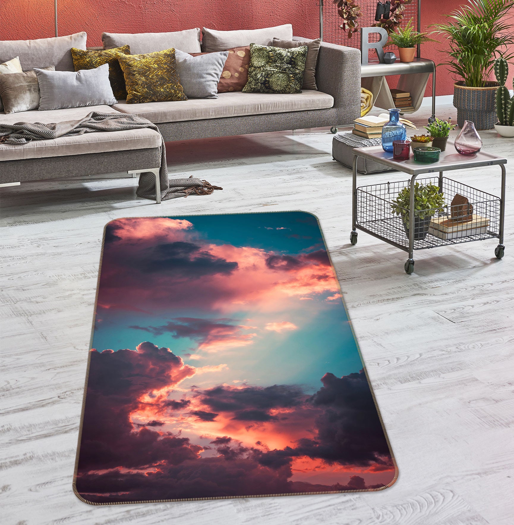 3D Clouds 27068 Non Slip Rug Mat