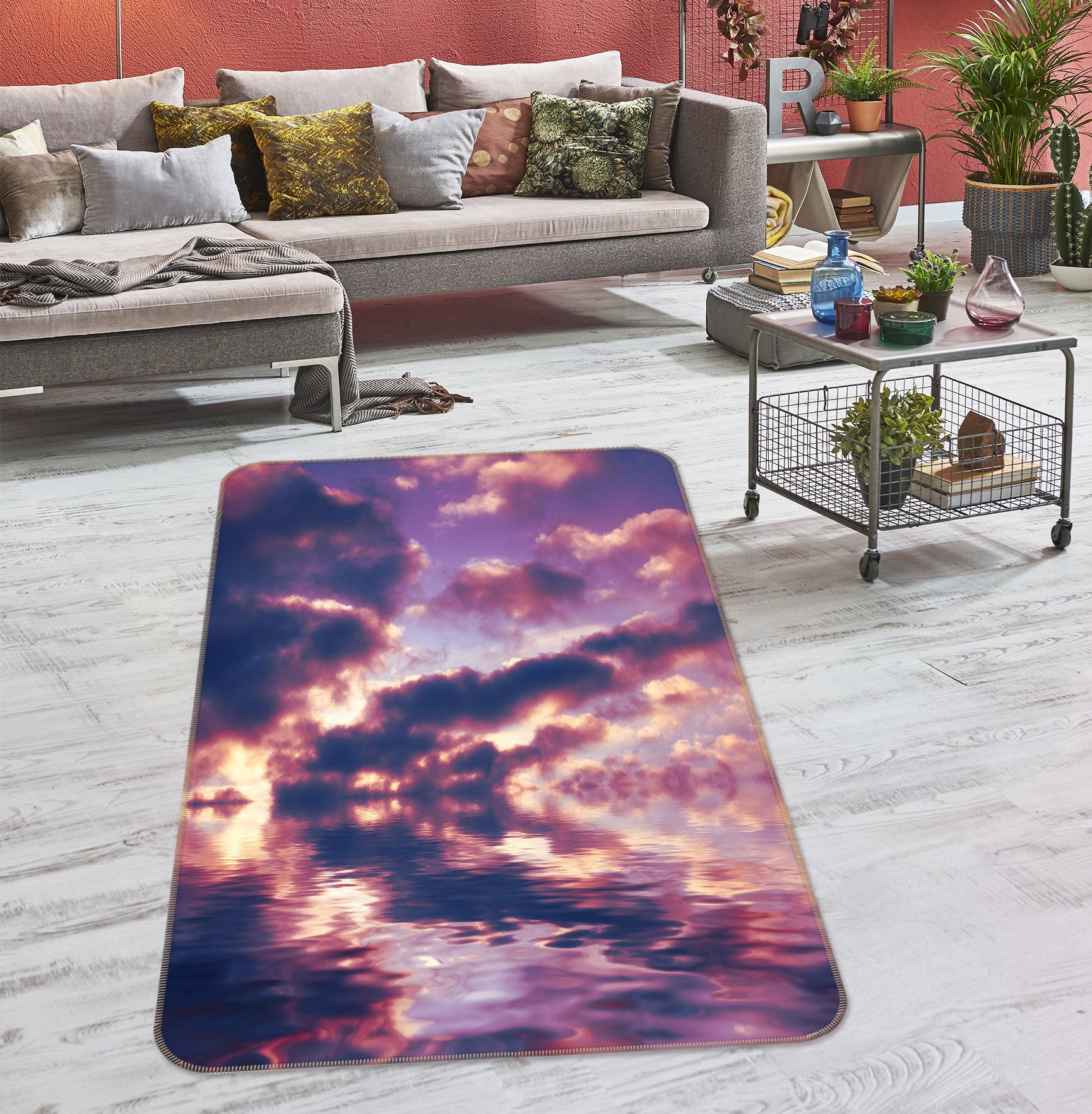 3D Clouds 76106 Non Slip Rug Mat