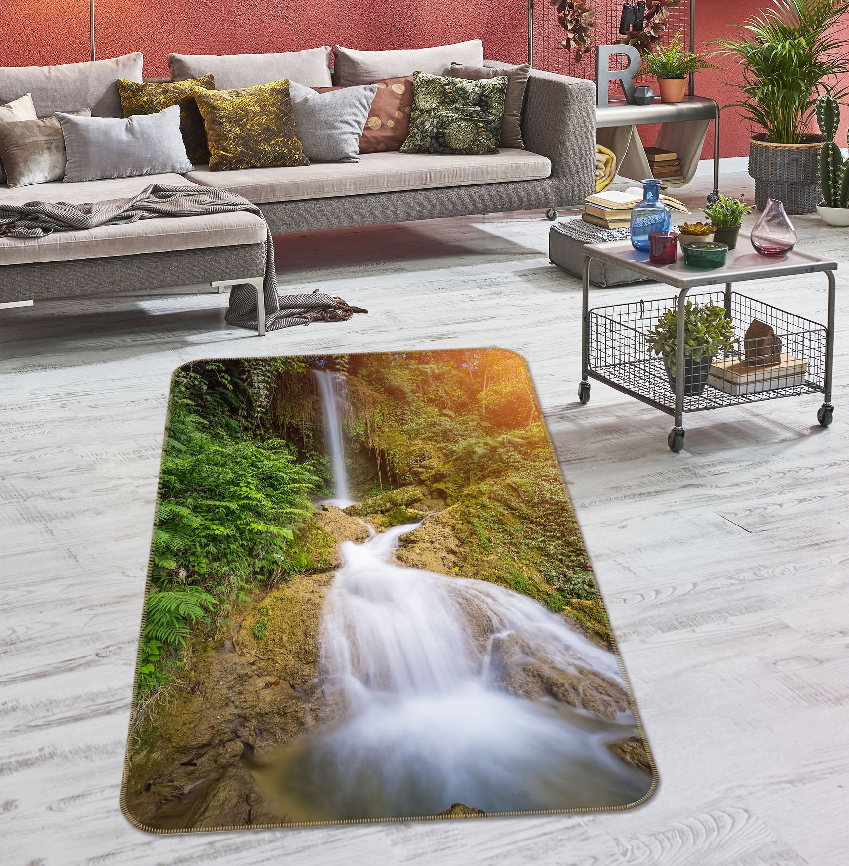 3D Mountain Torrent 26145 Non Slip Rug Mat