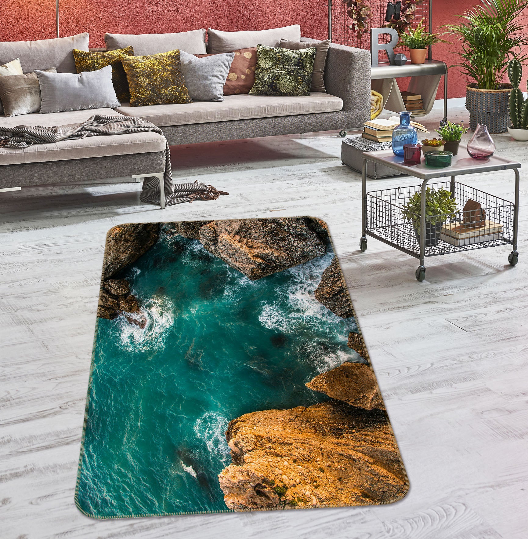 3D Sea Stones 34102 Non Slip Rug Mat