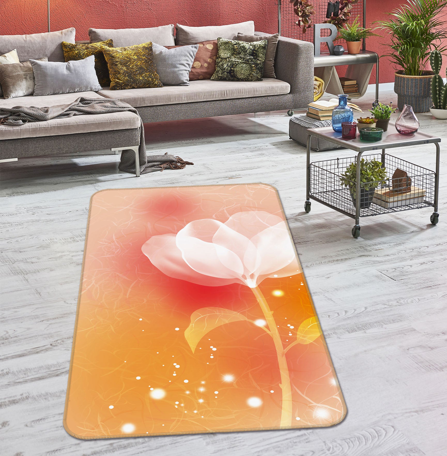 3D Flowers 32231 Non Slip Rug Mat