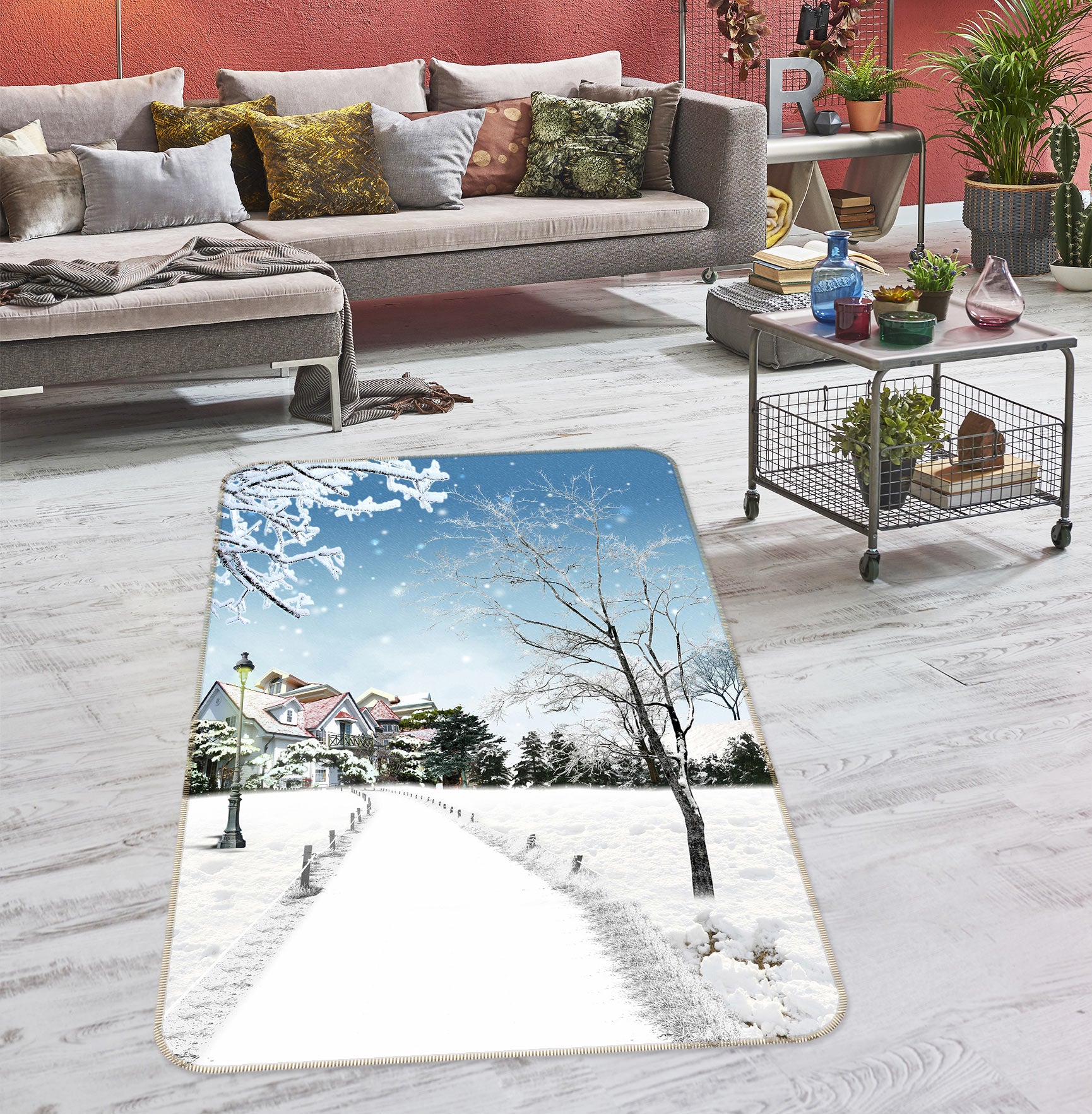 3D Snowfield 76071 Non Slip Rug Mat