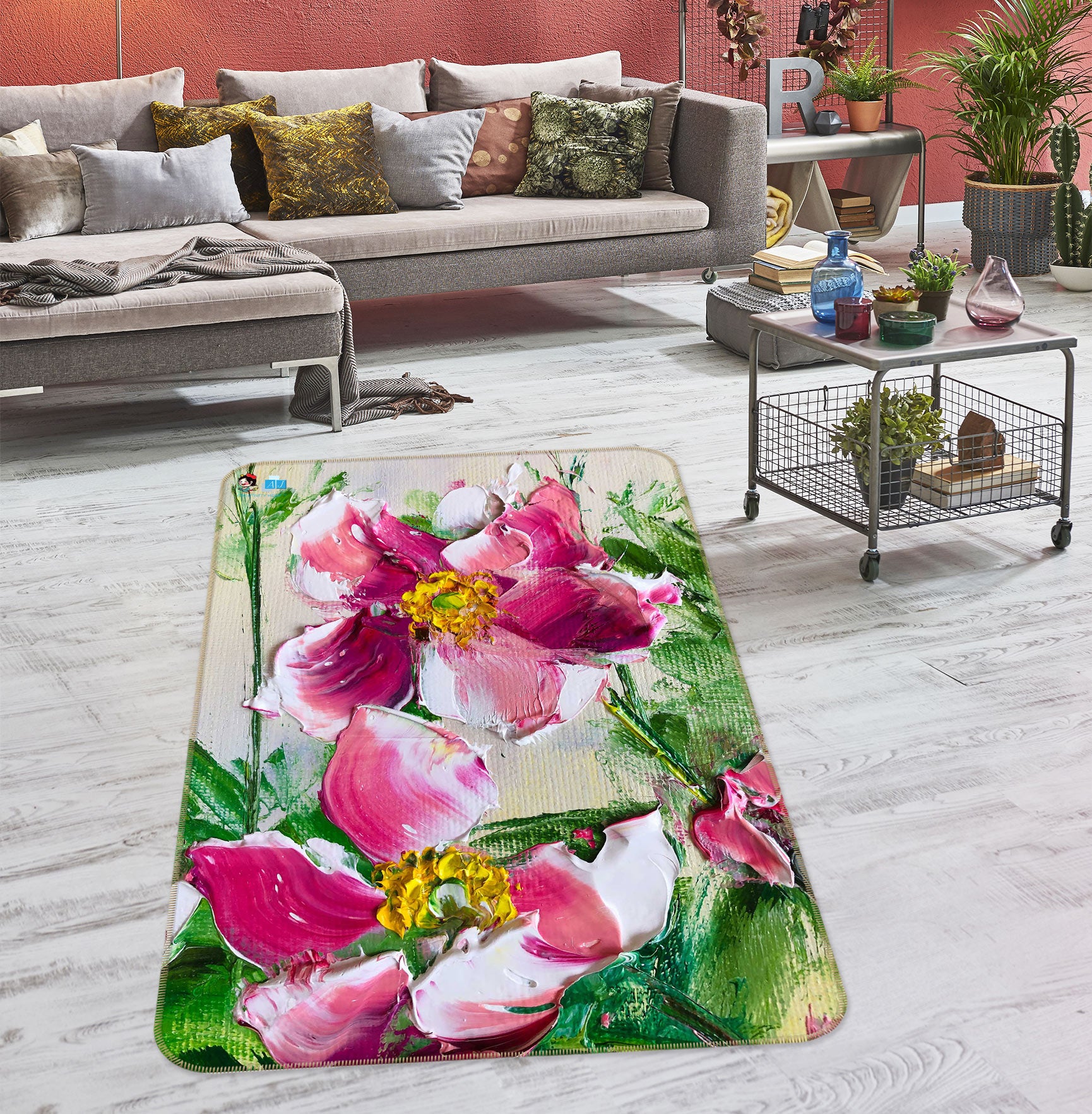 3D Flower Petals 1176 Skromova Marina Rug Non Slip Rug Mat