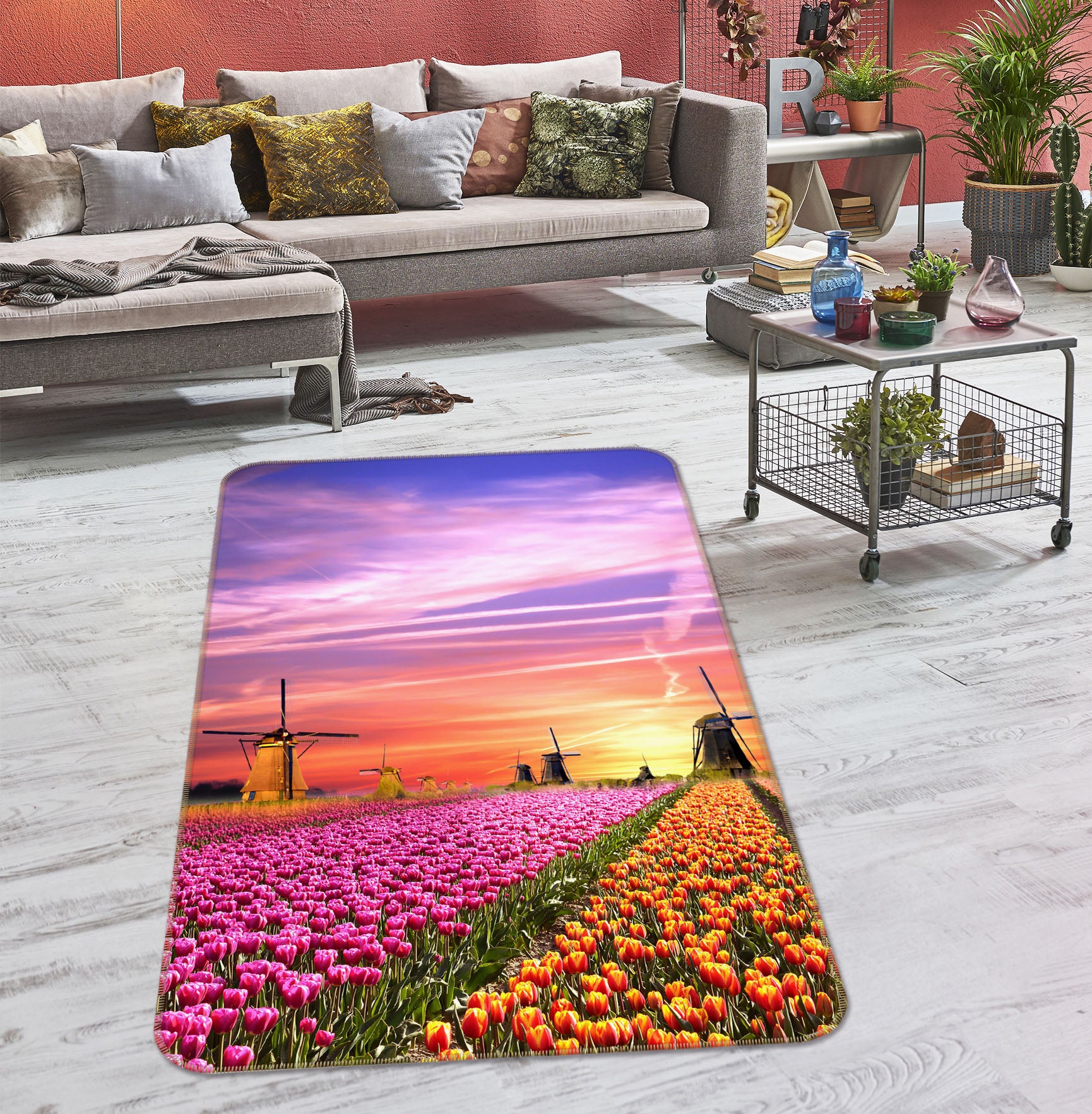 3D Flower Bush 26137 Non Slip Rug Mat