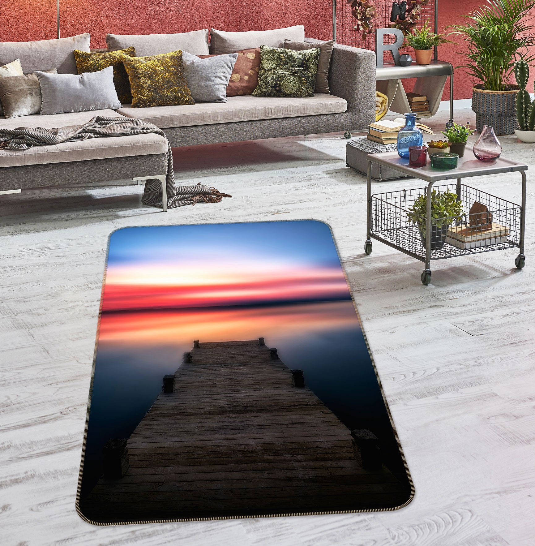 3D Seaside Bridge 27020 Non Slip Rug Mat