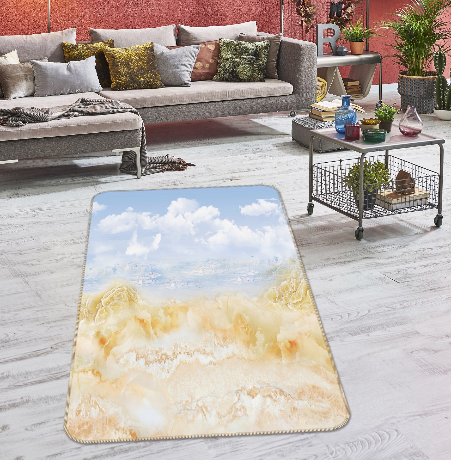 3D Sky Mountain 27146 Non Slip Rug Mat