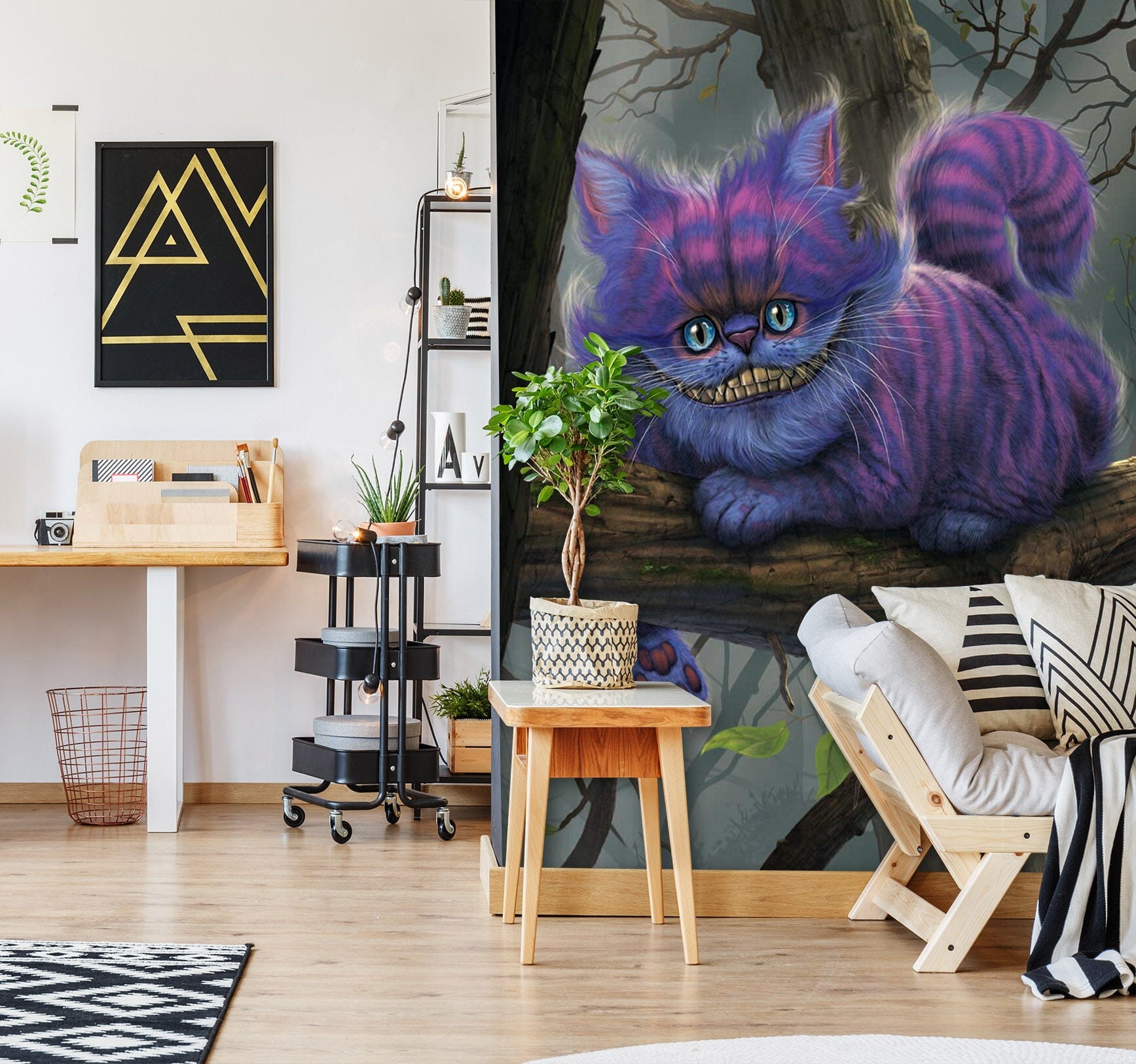 3D Purple Cat 1420 Wall Murals Exclusive Designer Vincent Wallpaper AJ Wallpaper 2 