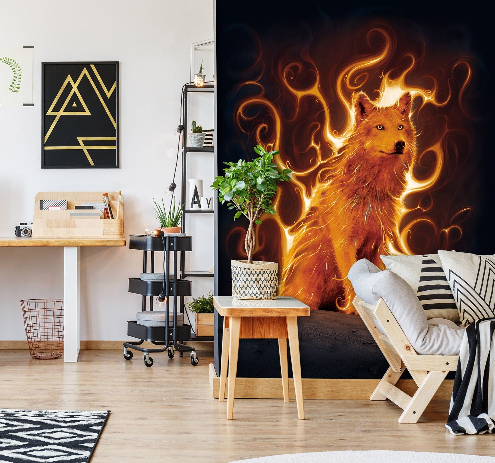 3D Phoenix Wolf Def 1538 Wall Murals Exclusive Designer Vincent Wallpaper AJ Wallpaper 2 