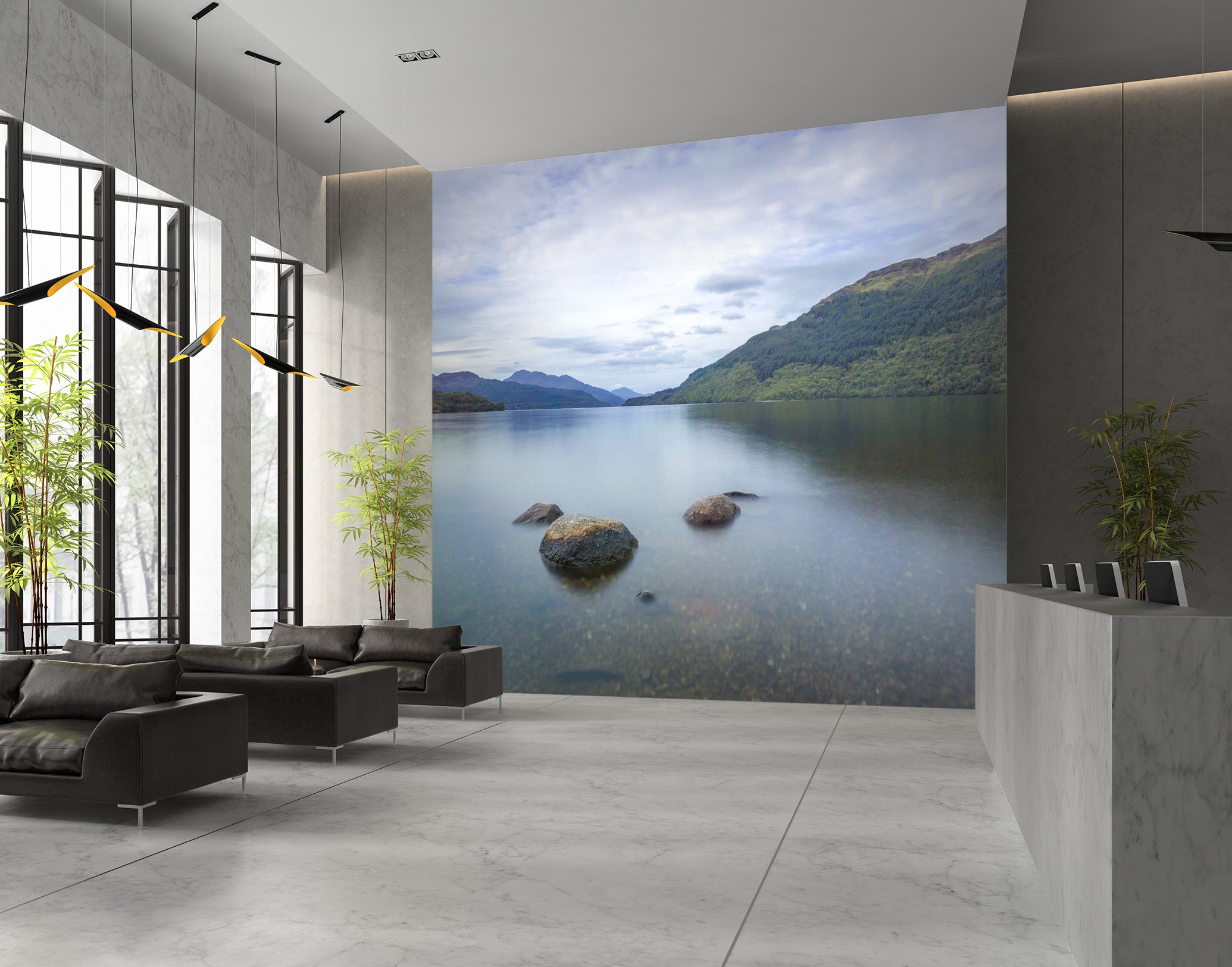 3D Scottish Loch 032 Assaf Frank Wall Mural Wall Murals