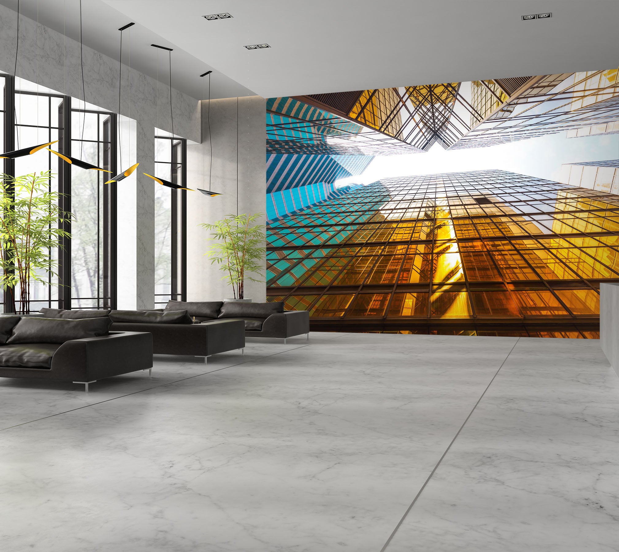 3D Sky Building 009 Wall Murals