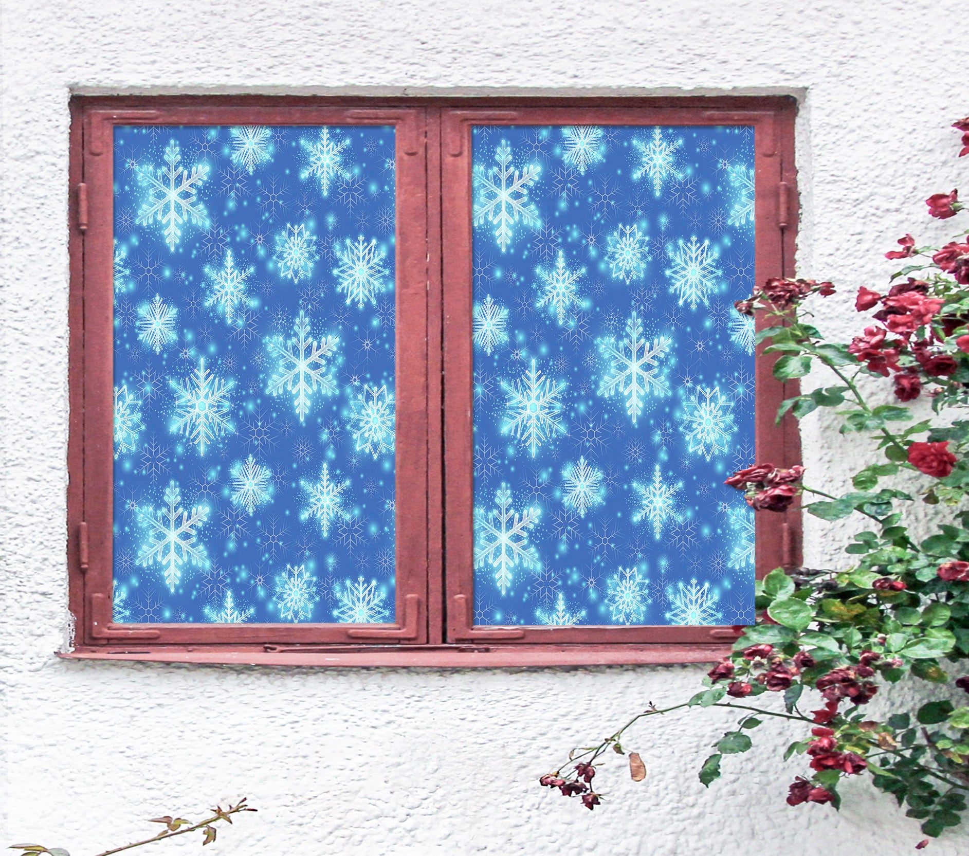 3D Snowflake Pattern 43066 Christmas Window Film Print Sticker Cling Stained Glass Xmas
