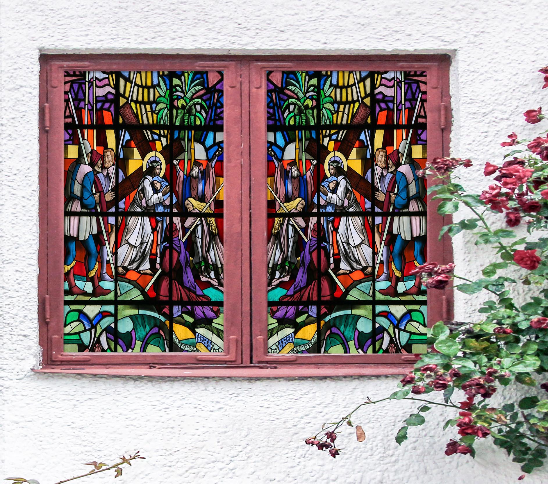 3D Church Compassion 324 Window Film Print Sticker Cling Stained Glass UV Block