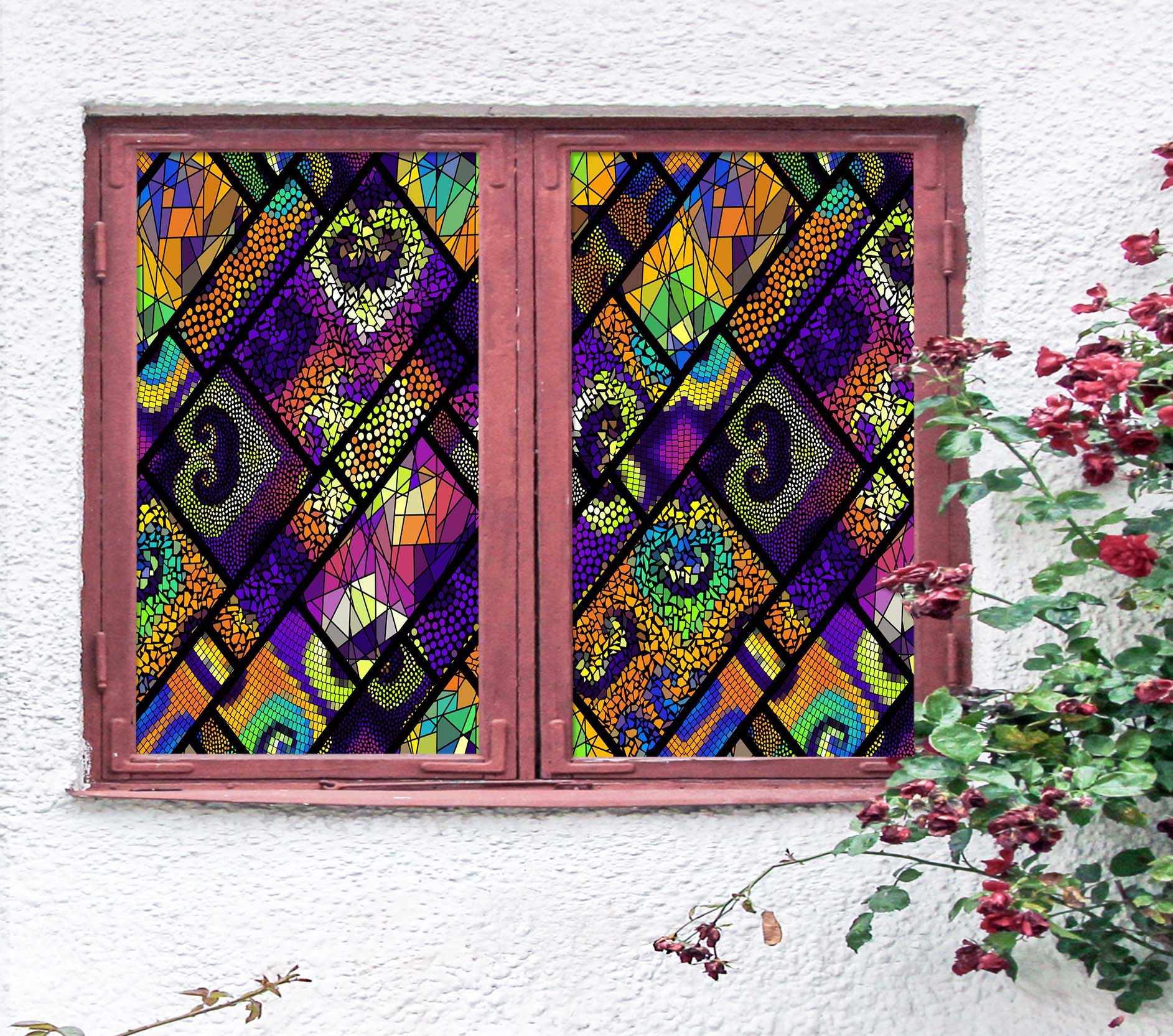 3D Love Graphics 405 Window Film Print Sticker Cling Stained Glass UV Block