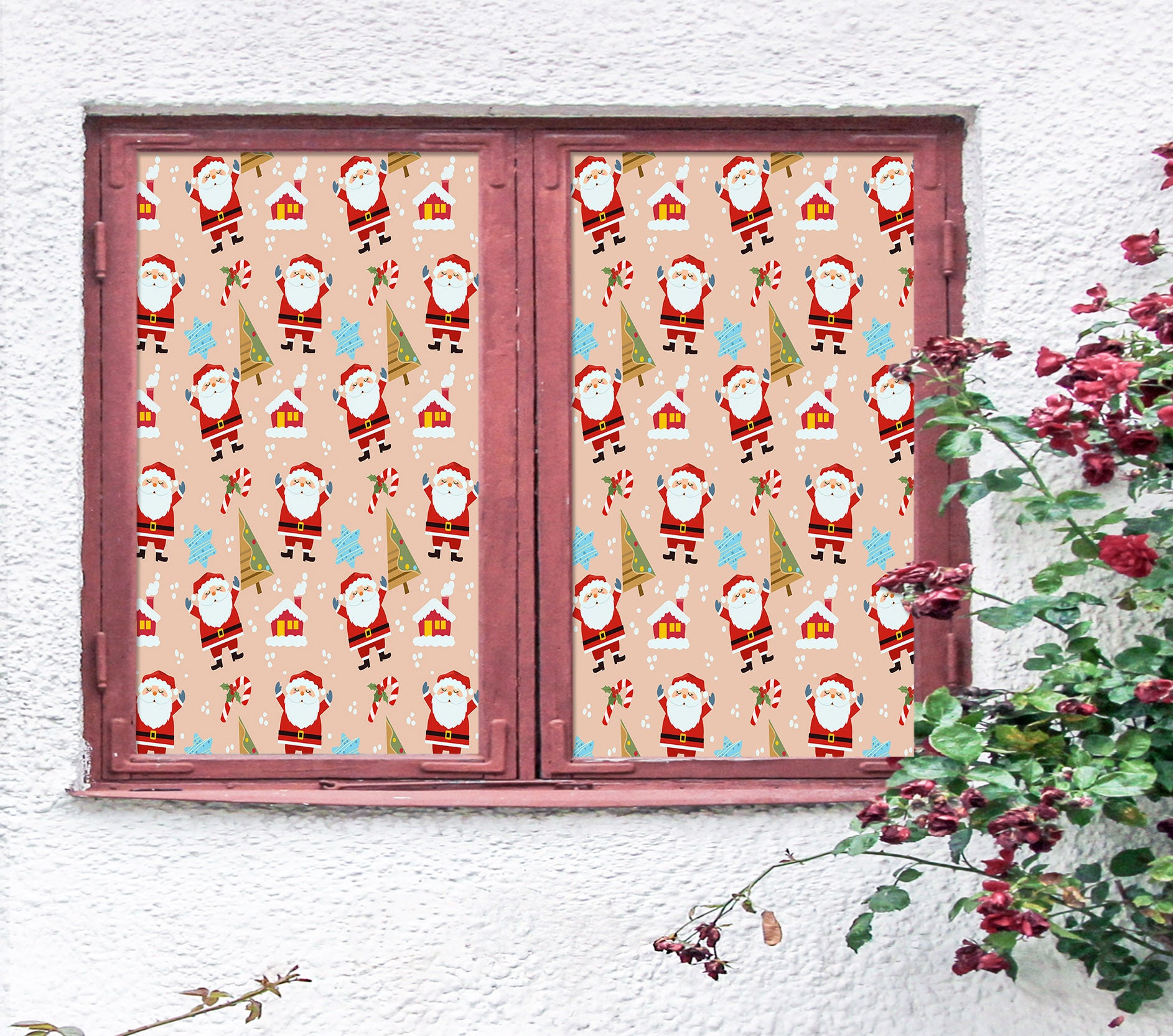 3D Santa Claus Pattern 43146 Christmas Window Film Print Sticker Cling Stained Glass Xmas