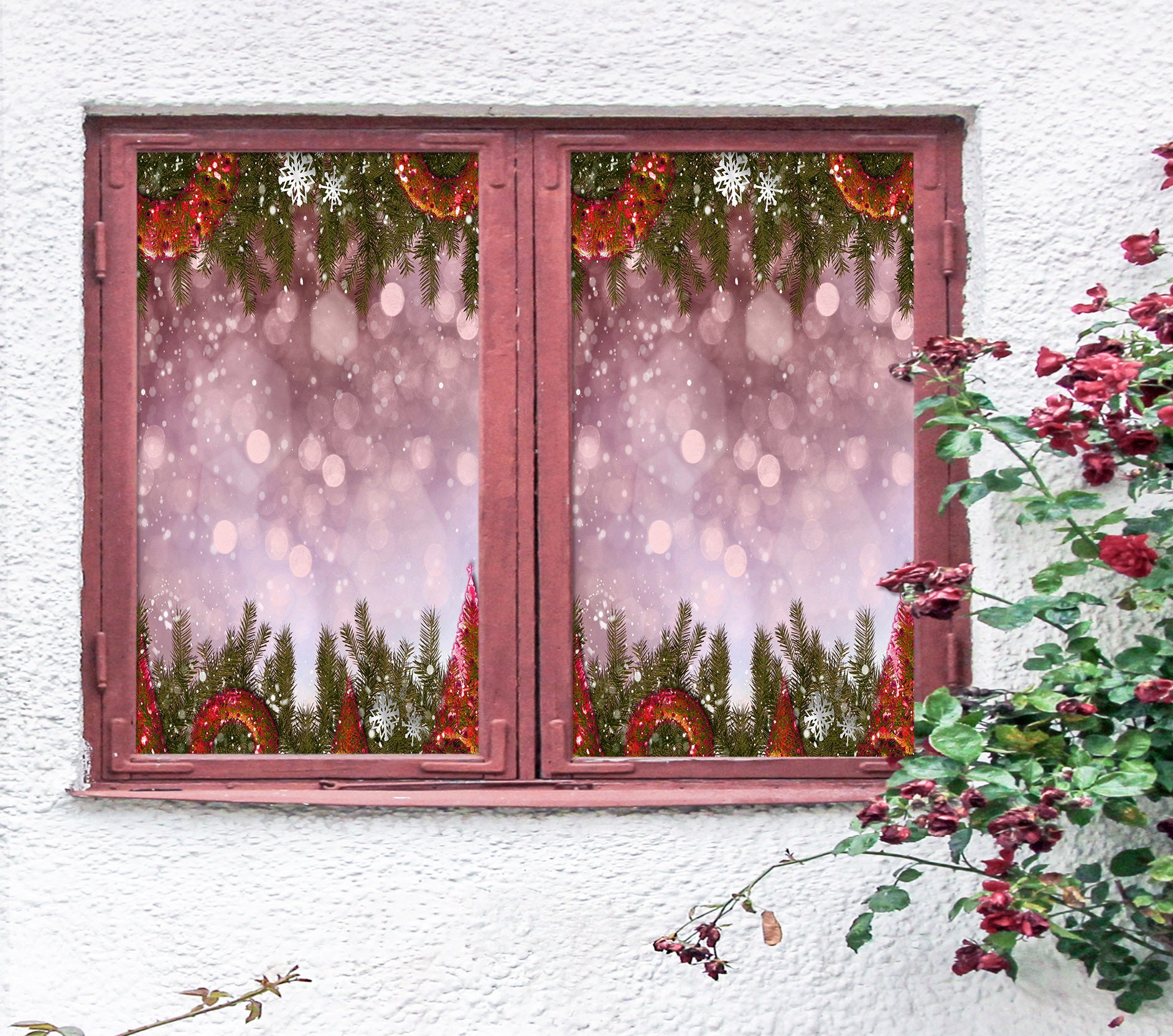 3D Christmas Tree 43109 Christmas Window Film Print Sticker Cling Stained Glass Xmas