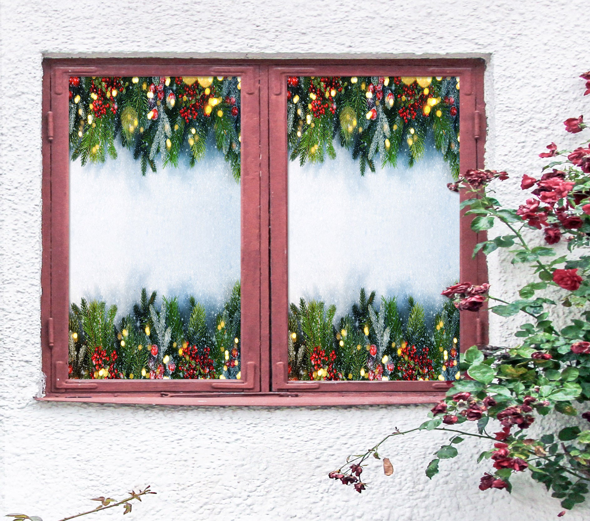 3D Christmas Tree 43116 Christmas Window Film Print Sticker Cling Stained Glass Xmas