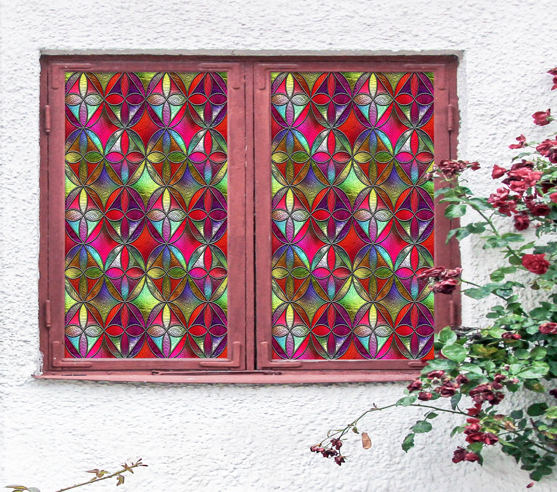 3D Irregular Pattern 205 Window Film Print Sticker Cling Stained Glass UV Block
