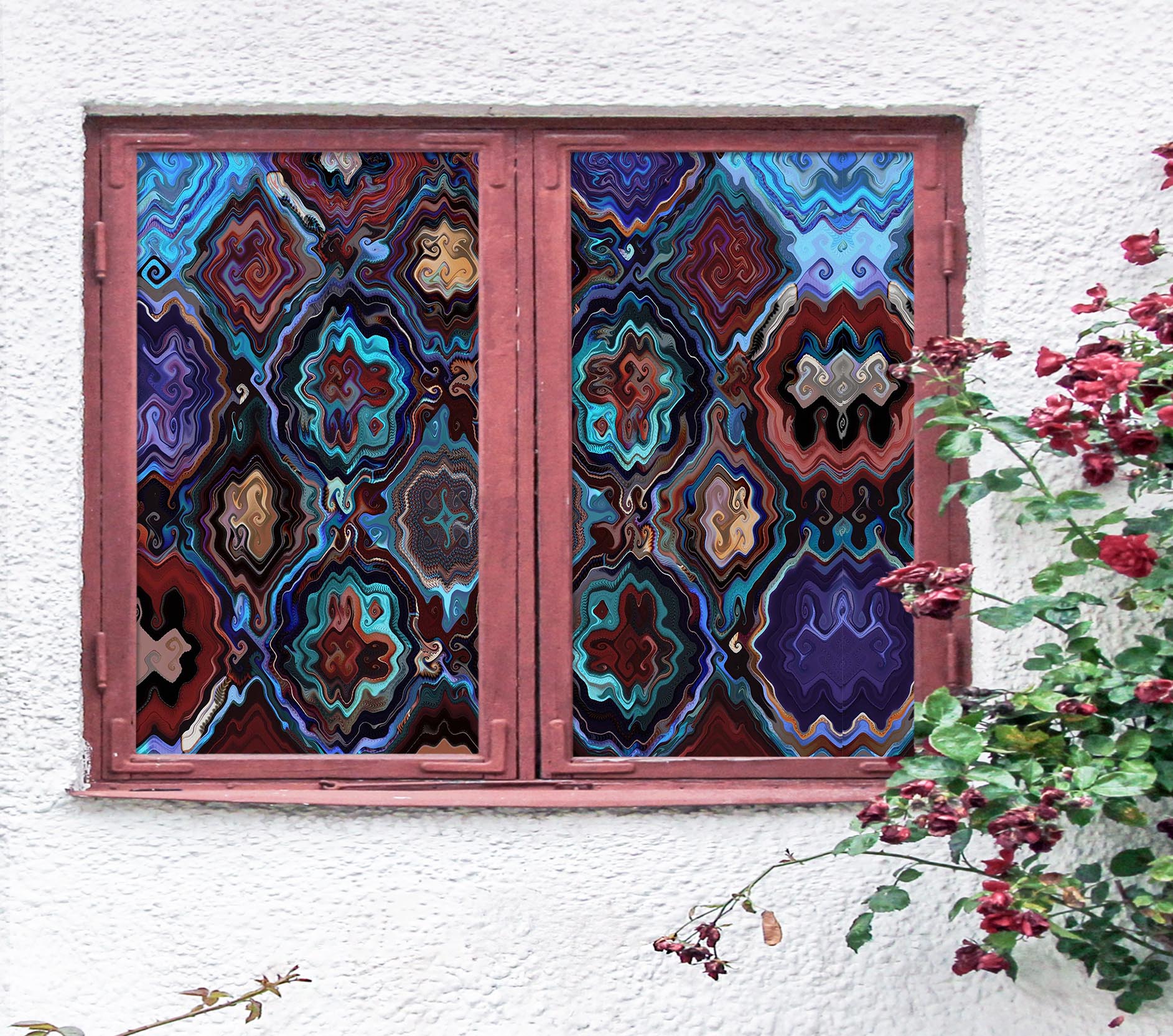 3D Abstract Art Pattern 333 Window Film Print Sticker Cling Stained Glass UV Block