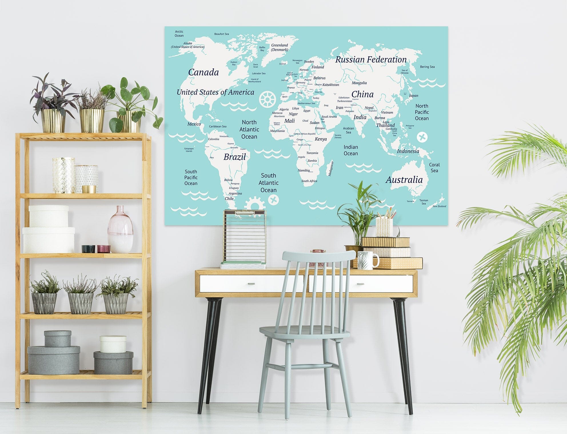 3D White Land 203 World Map Wall Sticker Wallpaper AJ Wallpaper 2 