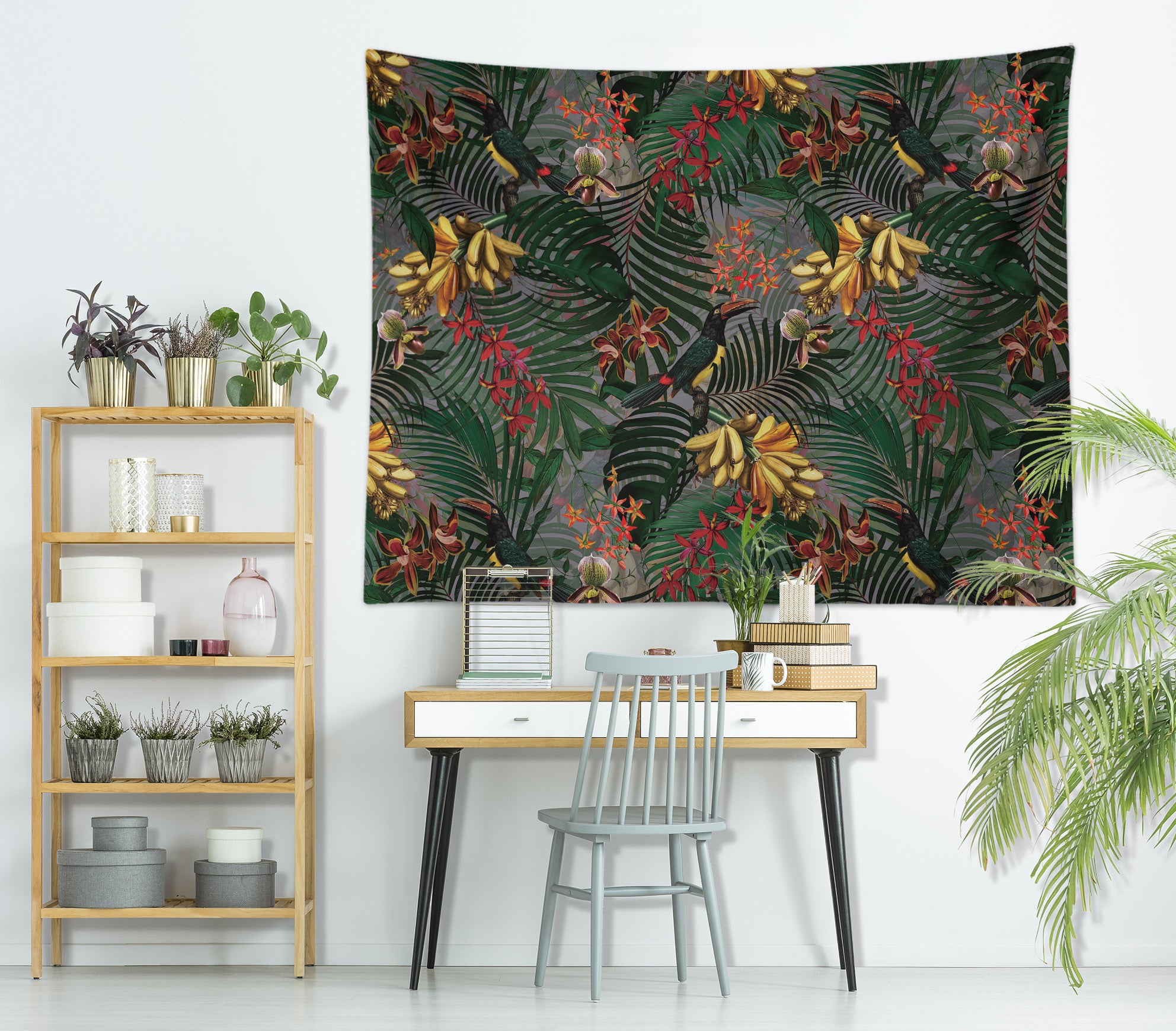 3D Banana Leaves 912 Uta Naumann Tapestry Hanging Cloth Hang