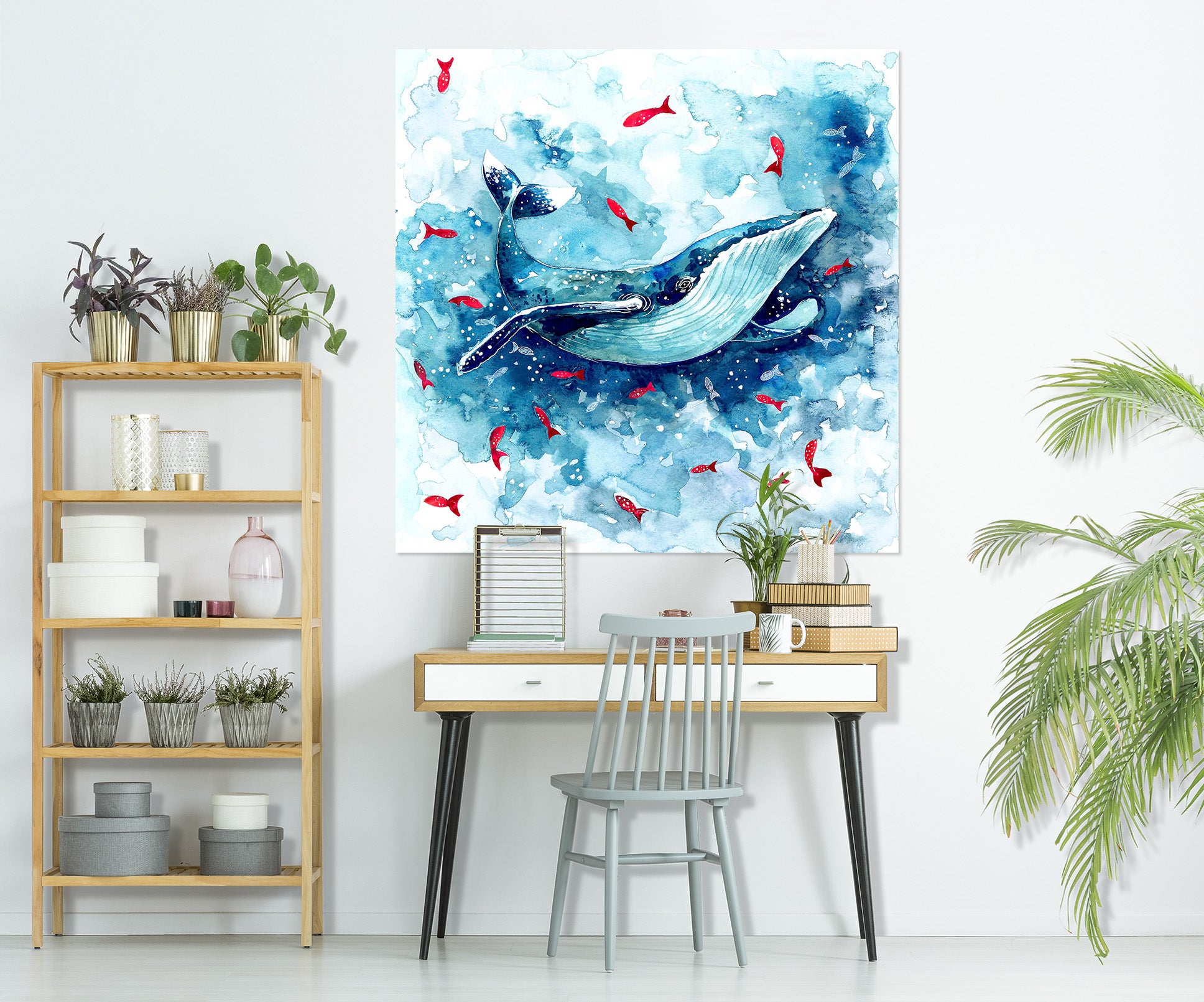 3D Whale Koi 1032 Wall Sticker