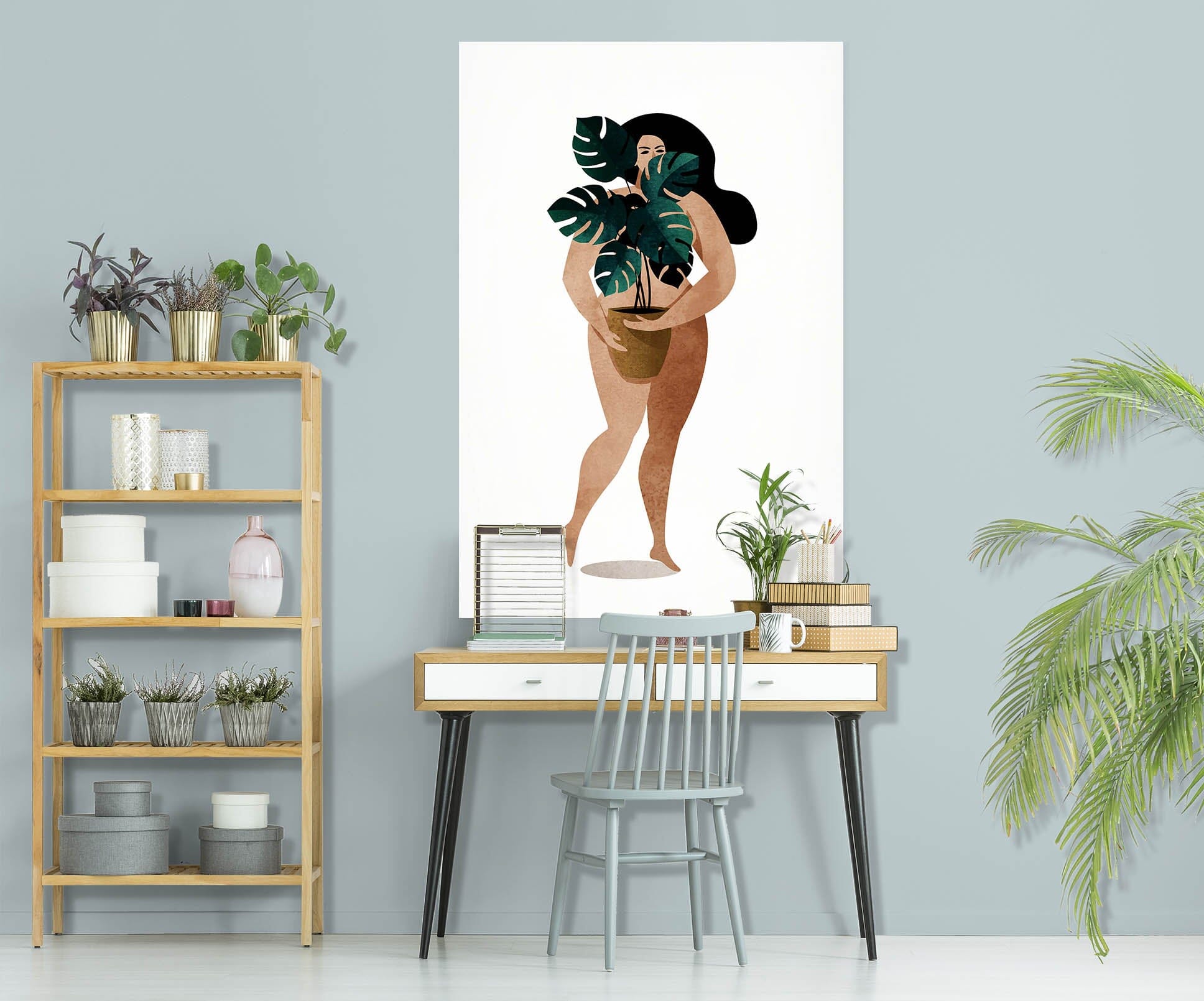 3D Leaves Girl 191 Boris Draschoff Wall Sticker Wallpaper AJ Wallpaper 2 